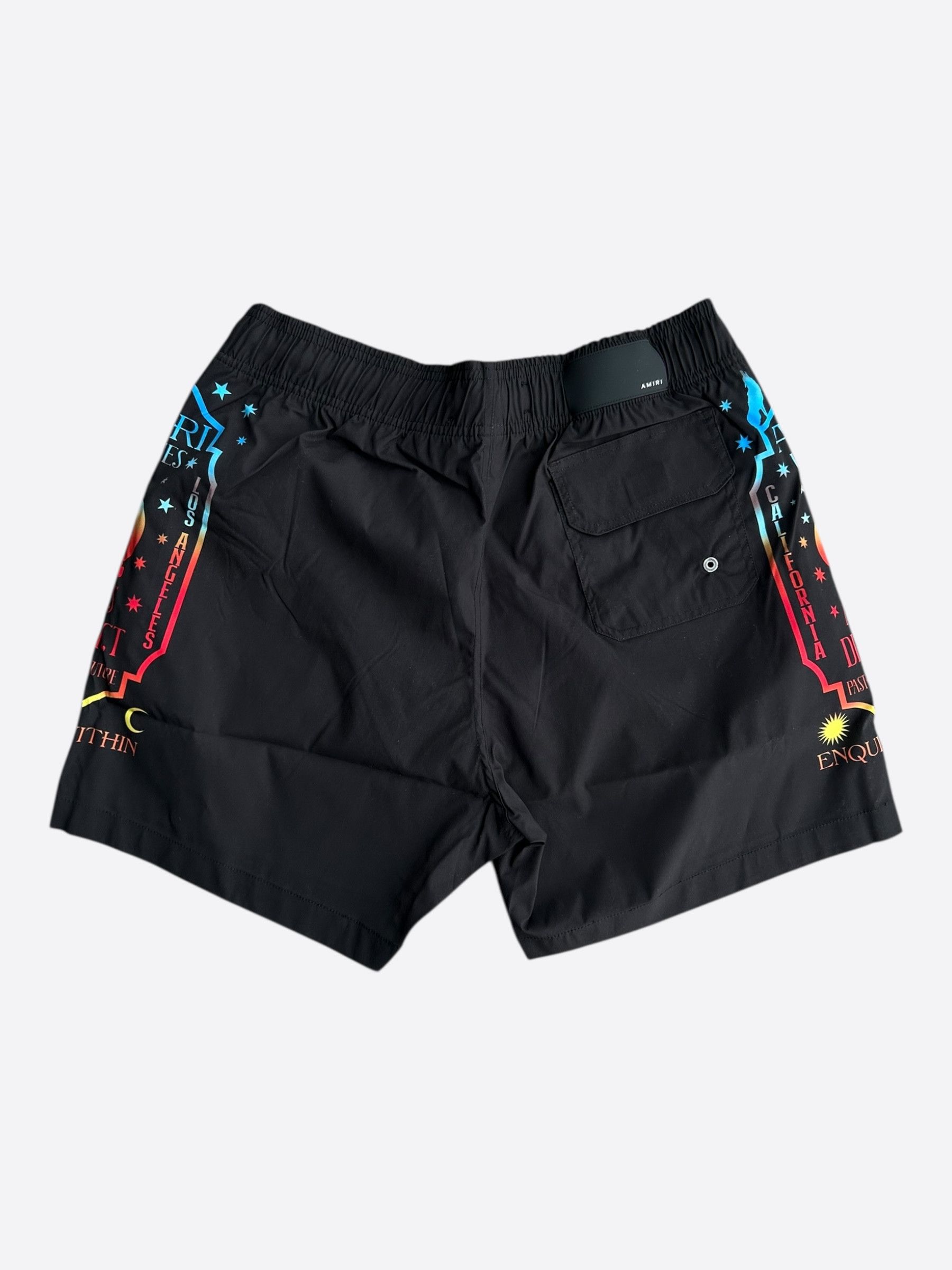 Amiri Amiri Black & Multicolor Fortune Logo Swimshorts Size US 30 / EU 46 - 2 Thumbnail