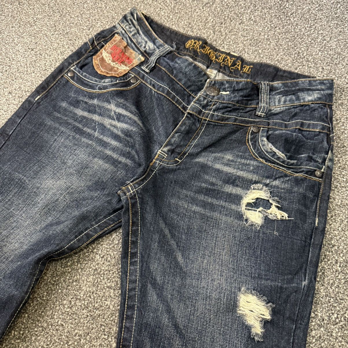 If Six Was Nine Insane Japanese Leather Flared Sick Soul Distressed Y2K LGB Size US 34 / EU 50 - 4 Thumbnail