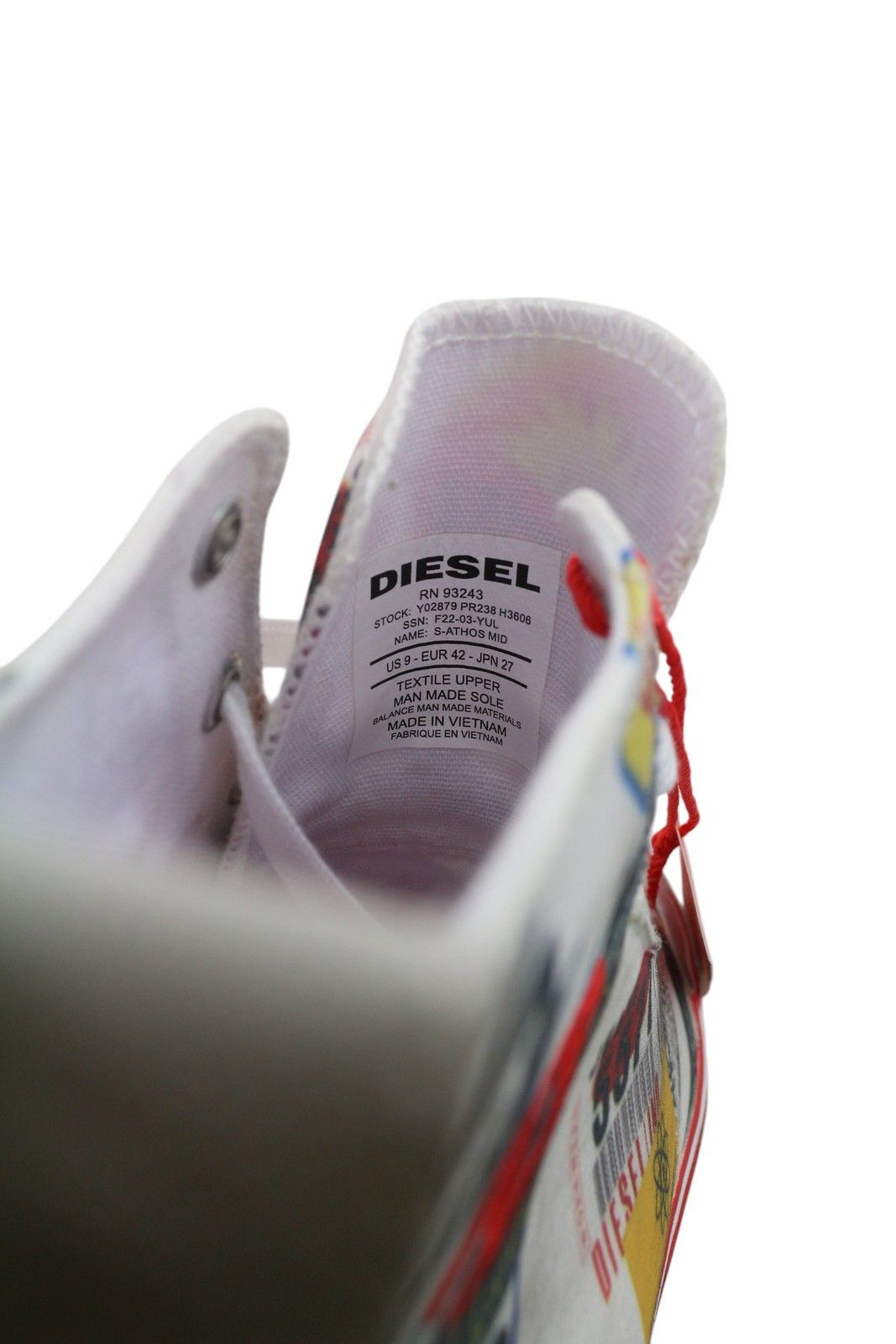 Diesel S-ATHOS MID EU42 Patterned High Top Laced Almond Toe 40851 Size US 9 / EU 42 - 11 Thumbnail