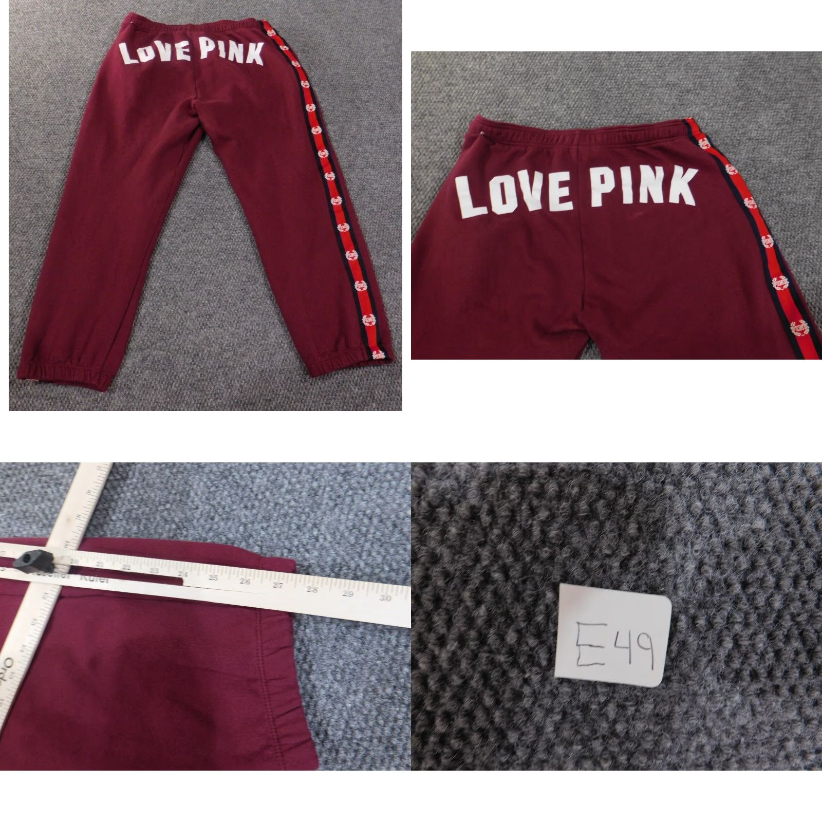 Victoria's Secret Victoria’s Secret Pink Sweatpants Womens M Red Love Logo Stretch Size 24" / US 00 / IT 34 - 8 Thumbnail