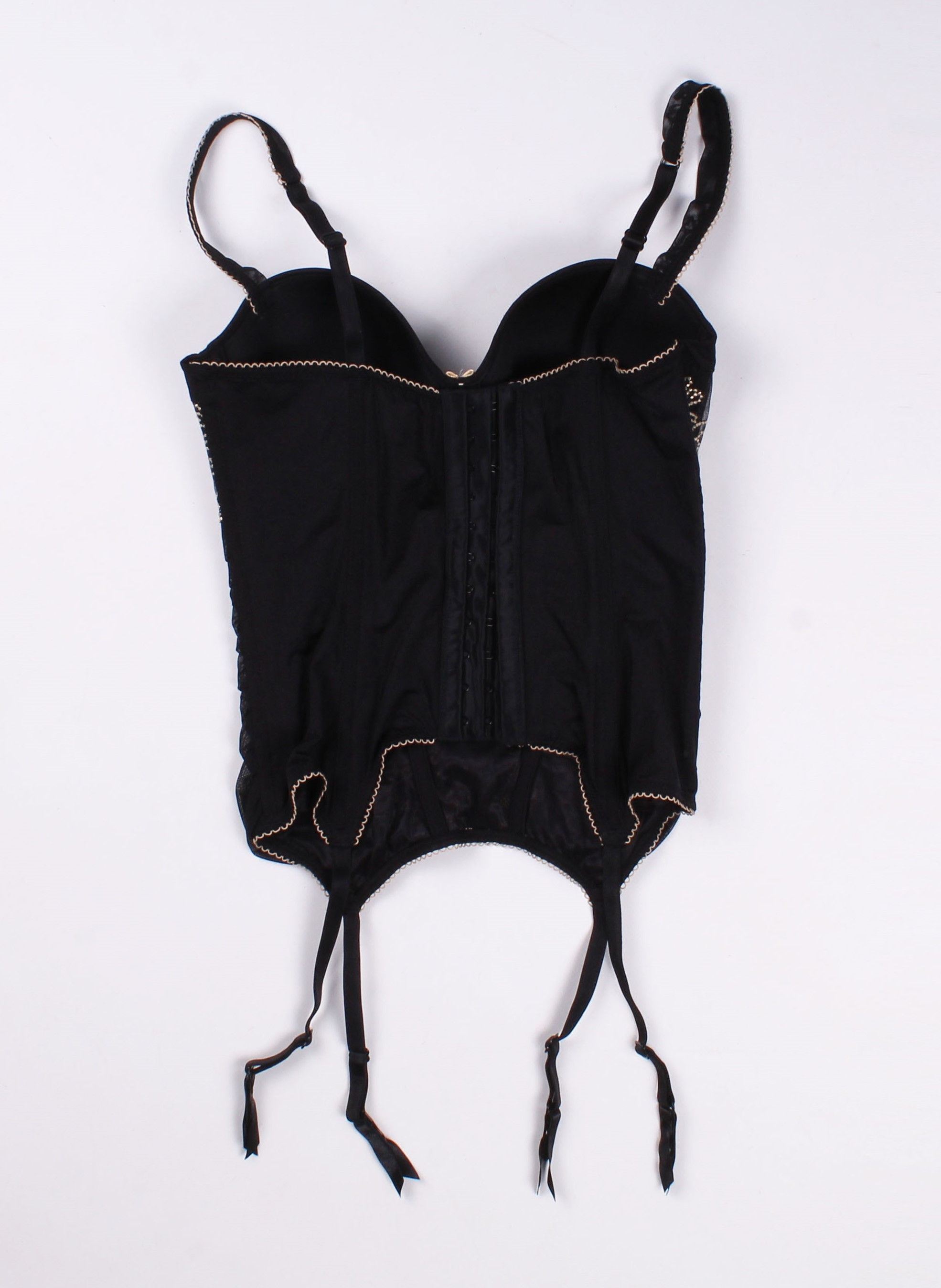 Vintage Vintage Beldona Goth Bustier Corset with Garter Straps Size S / US 4 / IT 40 - 11 Thumbnail
