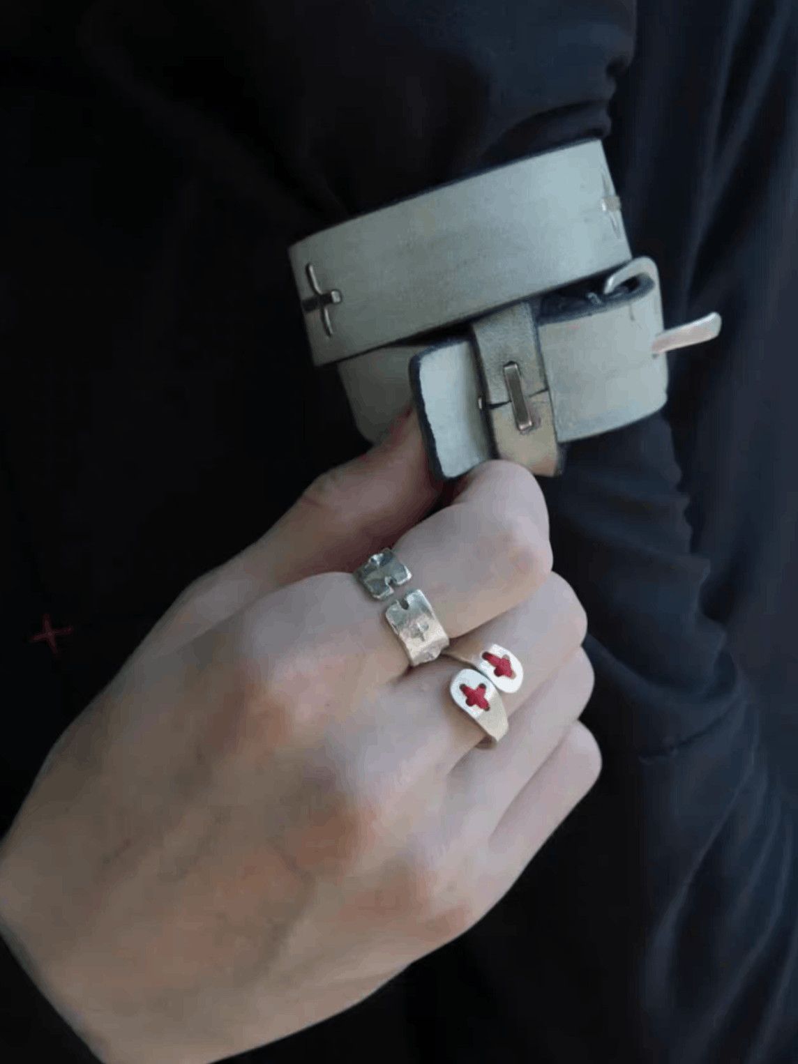 Ma+ Sz L Ma+ 24SS Silver Adjustable Ring Size ONE SIZE - 5 Thumbnail