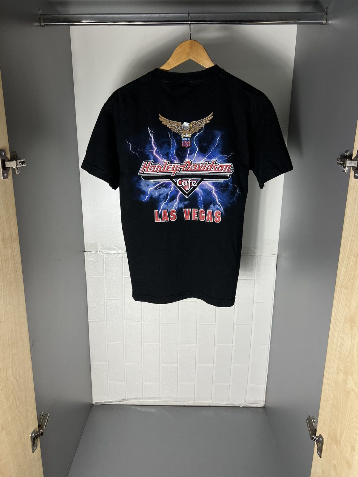 VINTAGE HARLEY DAVIDSON MOTORCYCLE DOUBLE PRINTED Y2K 90s