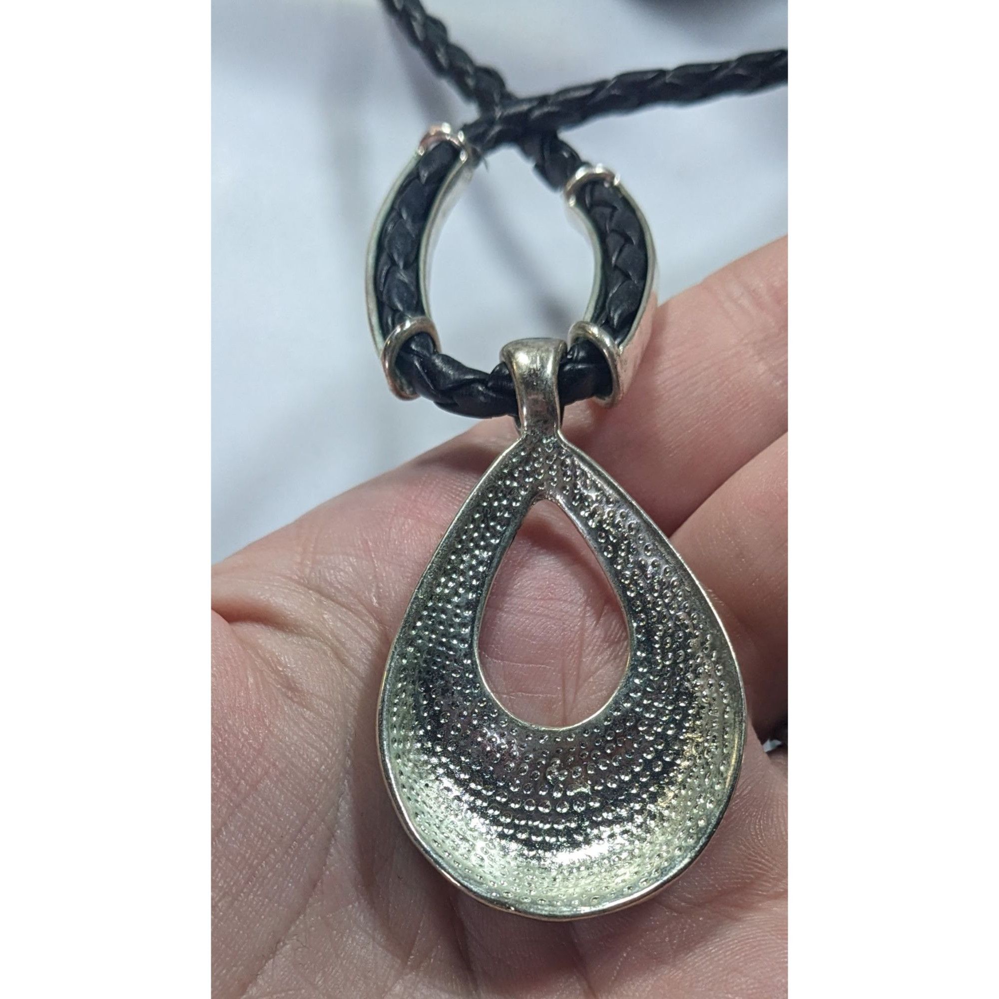 Other Victorian Gothic Floral Scroll Teardrop Black And Silver Ton Size ONE SIZE - 4 Thumbnail