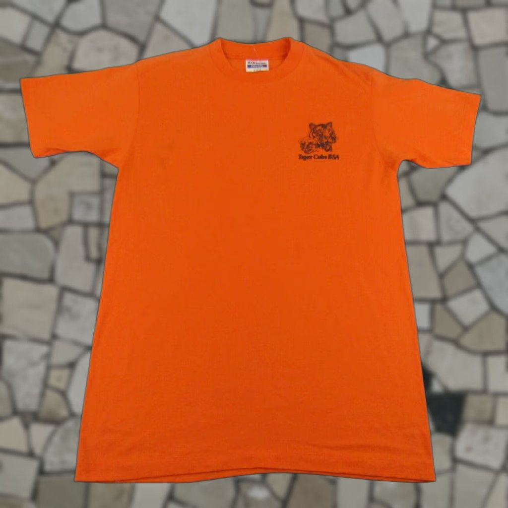 Hanes VINTAGE Boy Scouts Of America T Shirt Mens M Orange Tiger Cubs BSA 90s Tee Shirt Hanes Crew Neck Mens Medium 90s Theme Tigers Cubs Orange Cotton Tee Size US M / EU 48-50 / 2 - 1 Thumbnail
