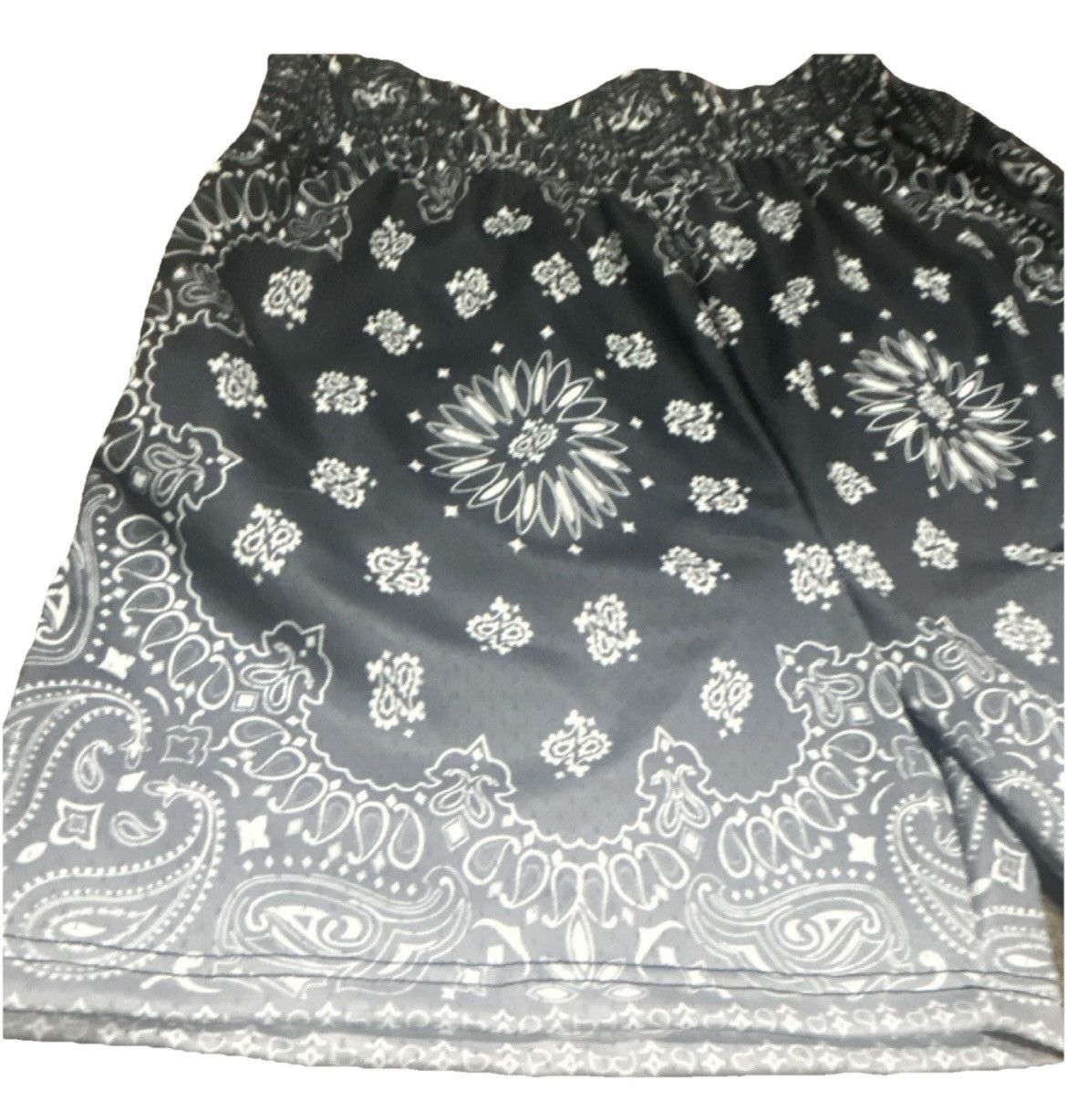 Other Asylum Co. Black Paisley Bandana Satin Mesh Shorts Size US 34 / EU 50 - 5 Thumbnail
