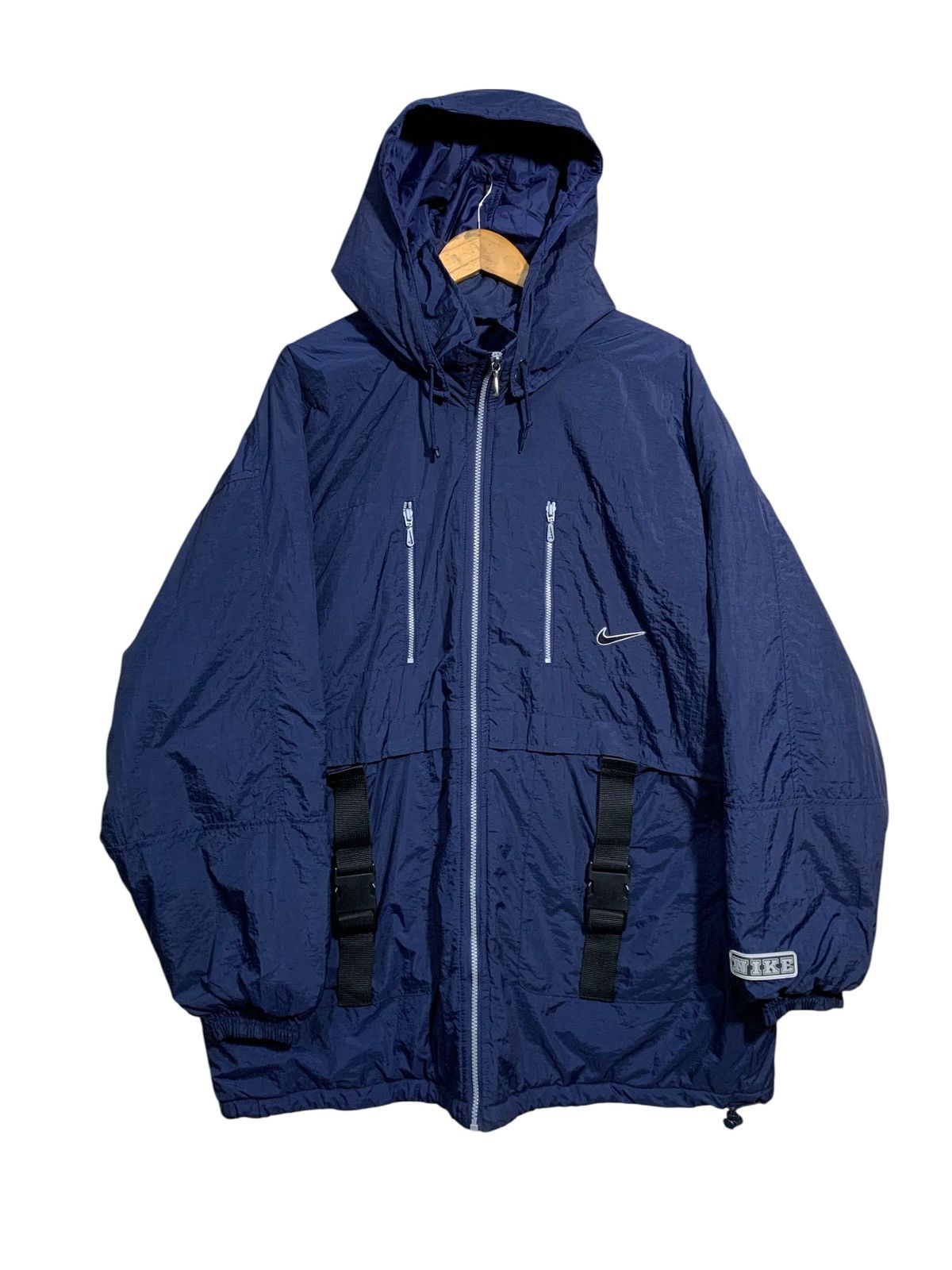 Nike 🔥VTG 90S NIKE AIR PARACHUTE JACKETS NAVY Size US L / EU 52-54 / 3 - 5 Thumbnail