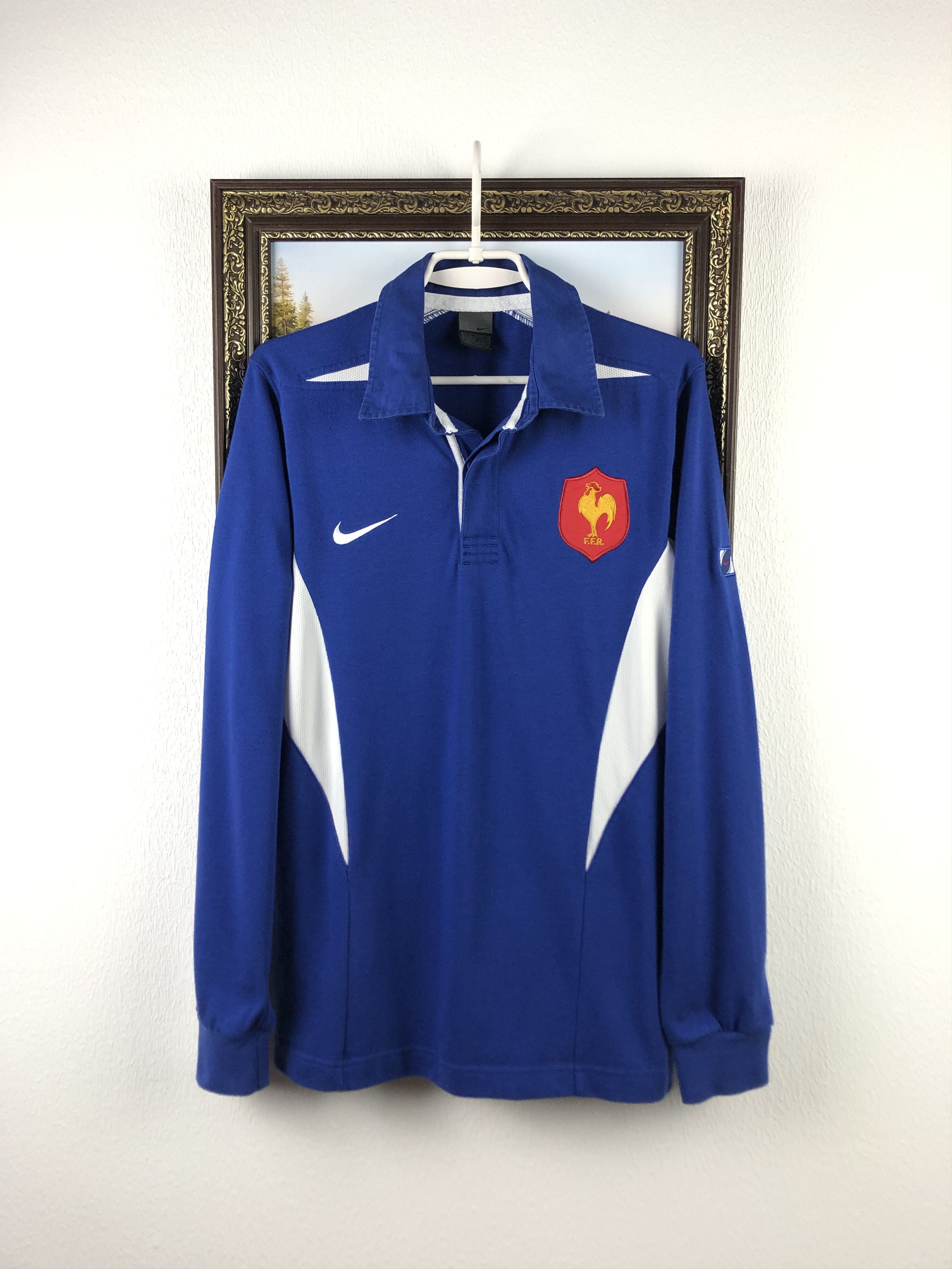 Nike Vintage Nike France Rugby Union Jersey Long Sleeve Shirt Size US S / EU 44-46 / 1 - 1 Thumbnail