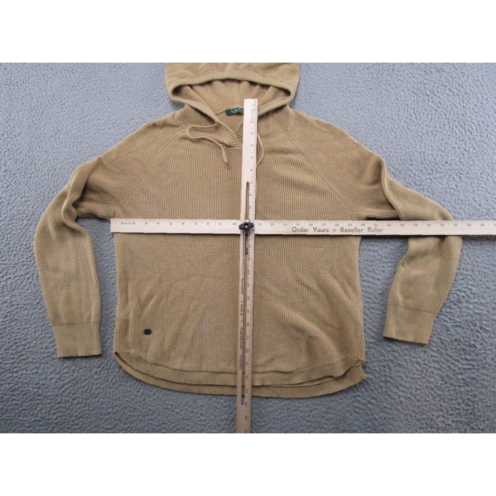 Ralph Lauren VTG Y2K Lauren Ralph Lauren Women's Beige Thermal Knit Hoodie Size M Pullover Size M / US 6-8 / IT 42-44 - 5 Thumbnail
