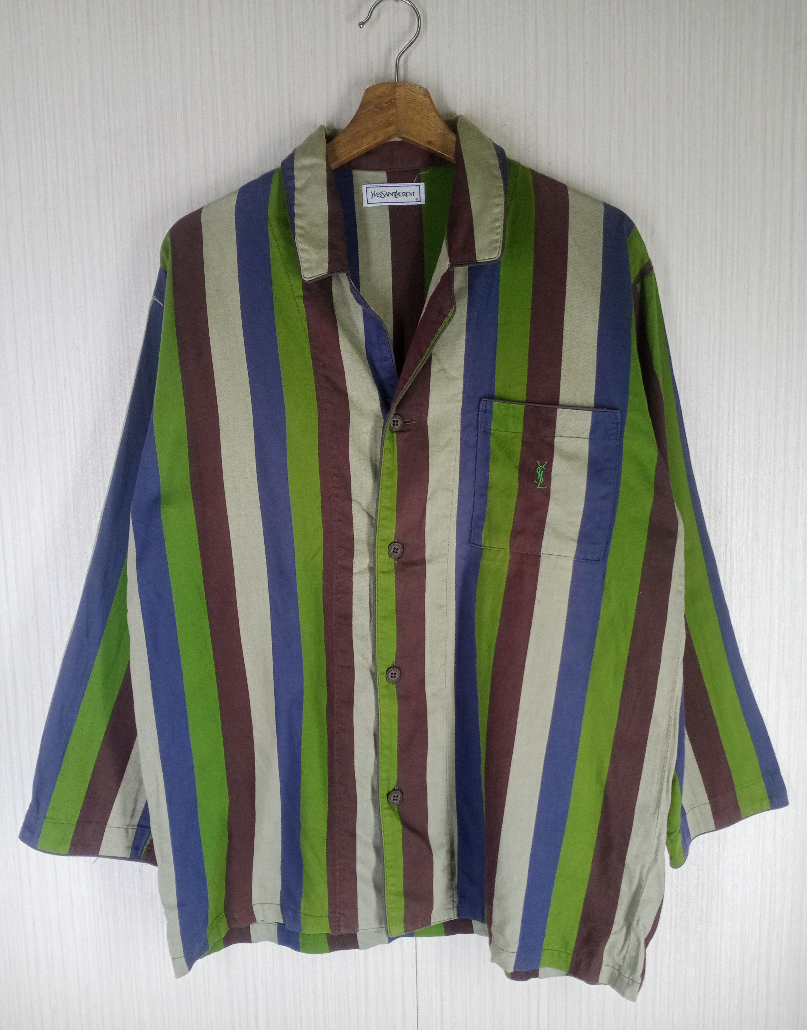 Yves Saint Laurent Rare Vintage Yves Saint Laurent YSL Stripe Pajamas Size US S / EU 44-46 / 1 - 1 Thumbnail