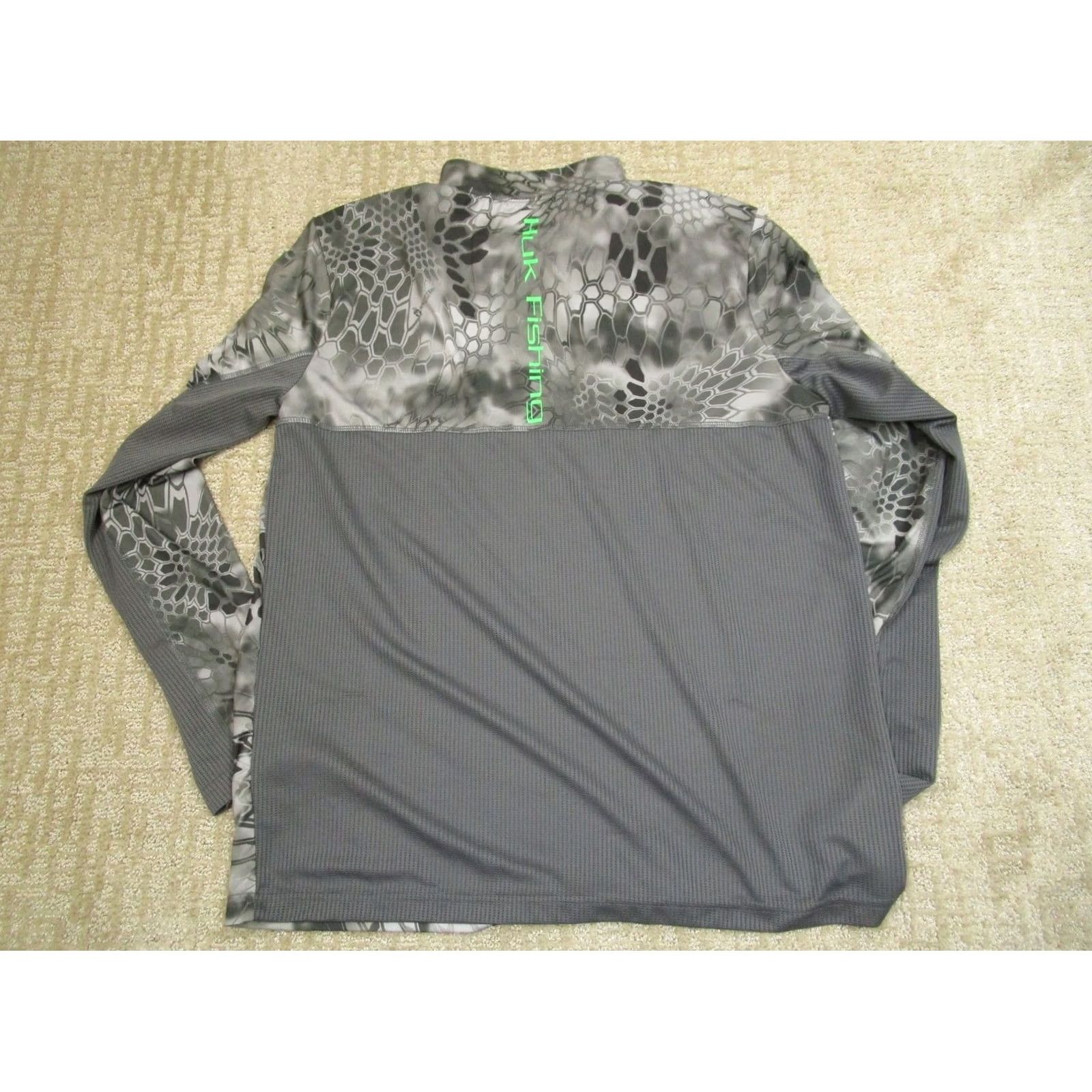 Vintage Huk Pullover Men Medium Gray Camo Performance Quarter Zip Long Sleeve Fishing Size US M / EU 48-50 / 2 - 5 Thumbnail