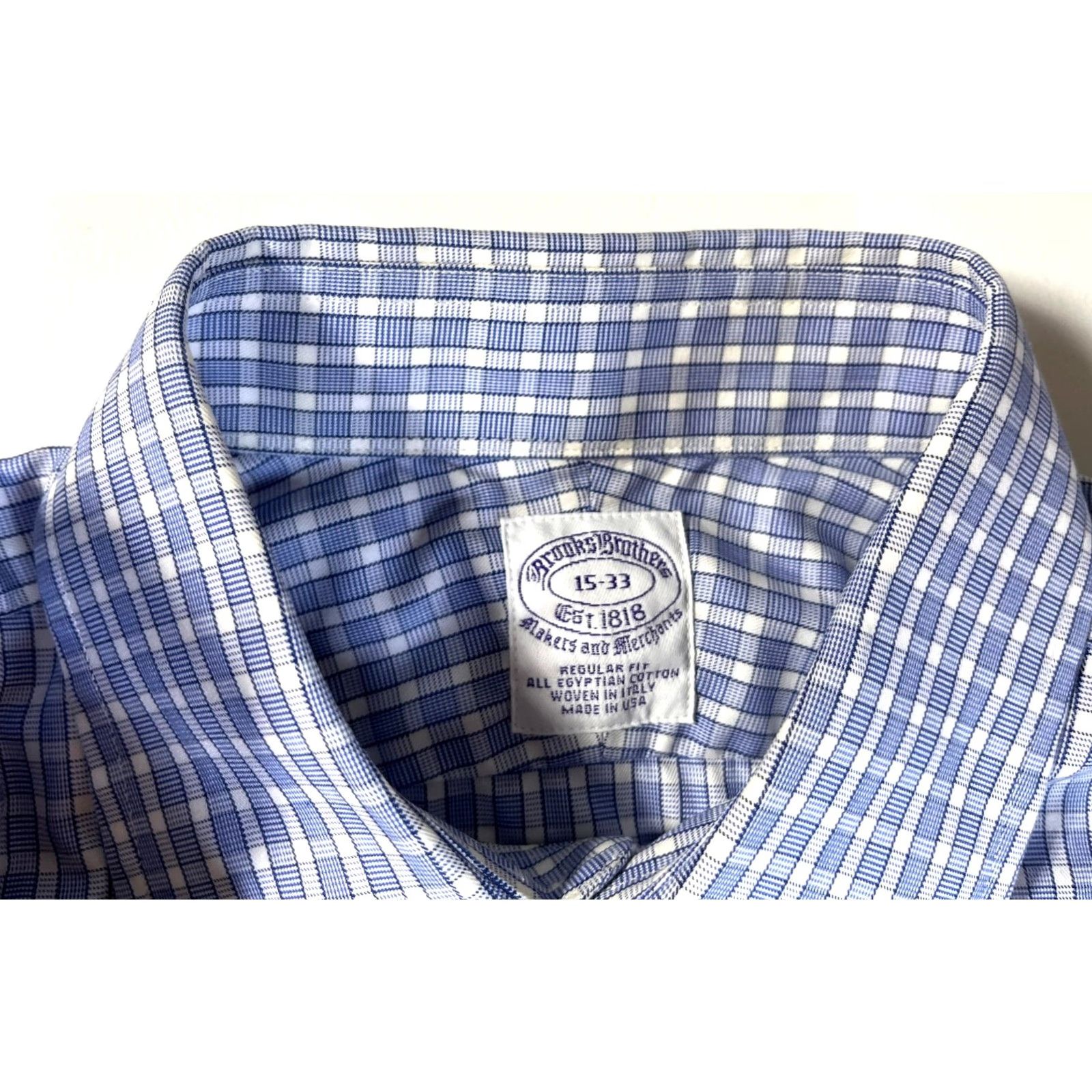 Brooks Brothers VINTAGE Brooks Brothers Makers Button-Up Shirt Check Blue Cotton 15 Regular USA 90s Mens Shirt Size US M / EU 48-50 / 2 - 7 Thumbnail