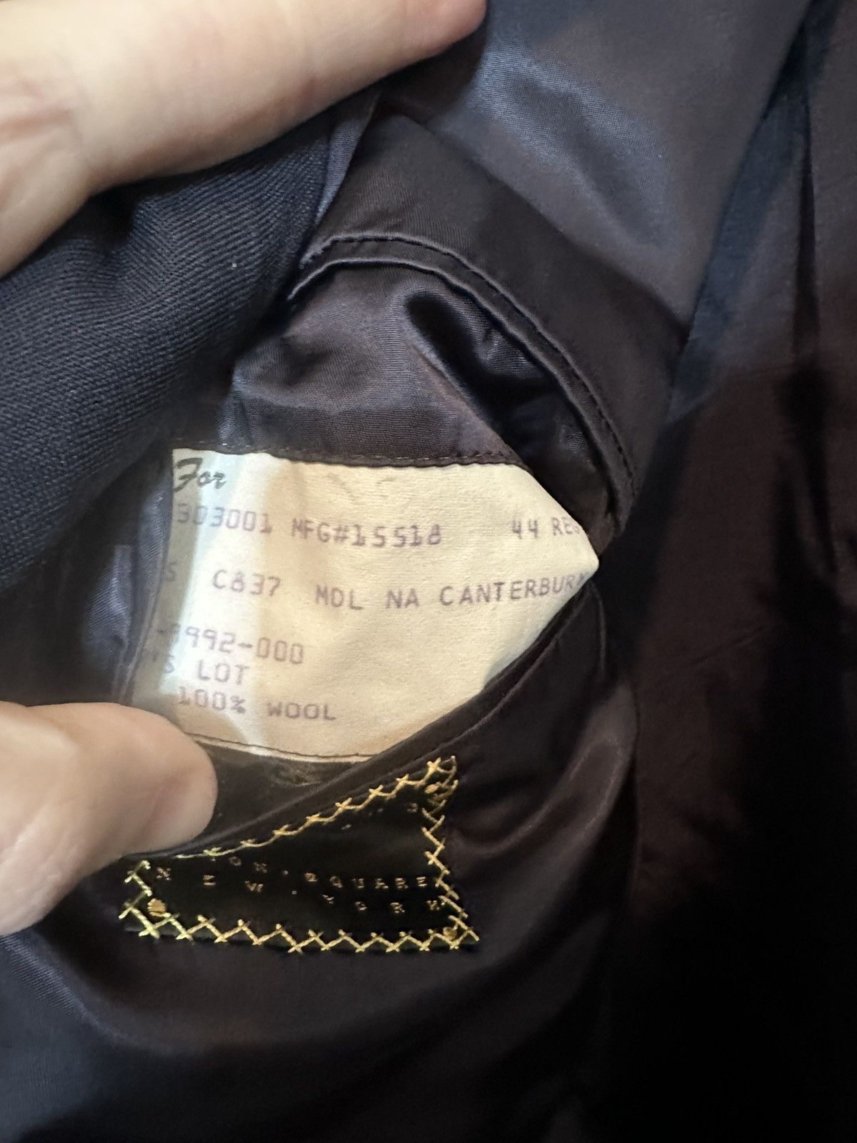 Designer ROTHMAN’S New York $1400 navy blue wool 2pc suit Size 44R - 13 Thumbnail