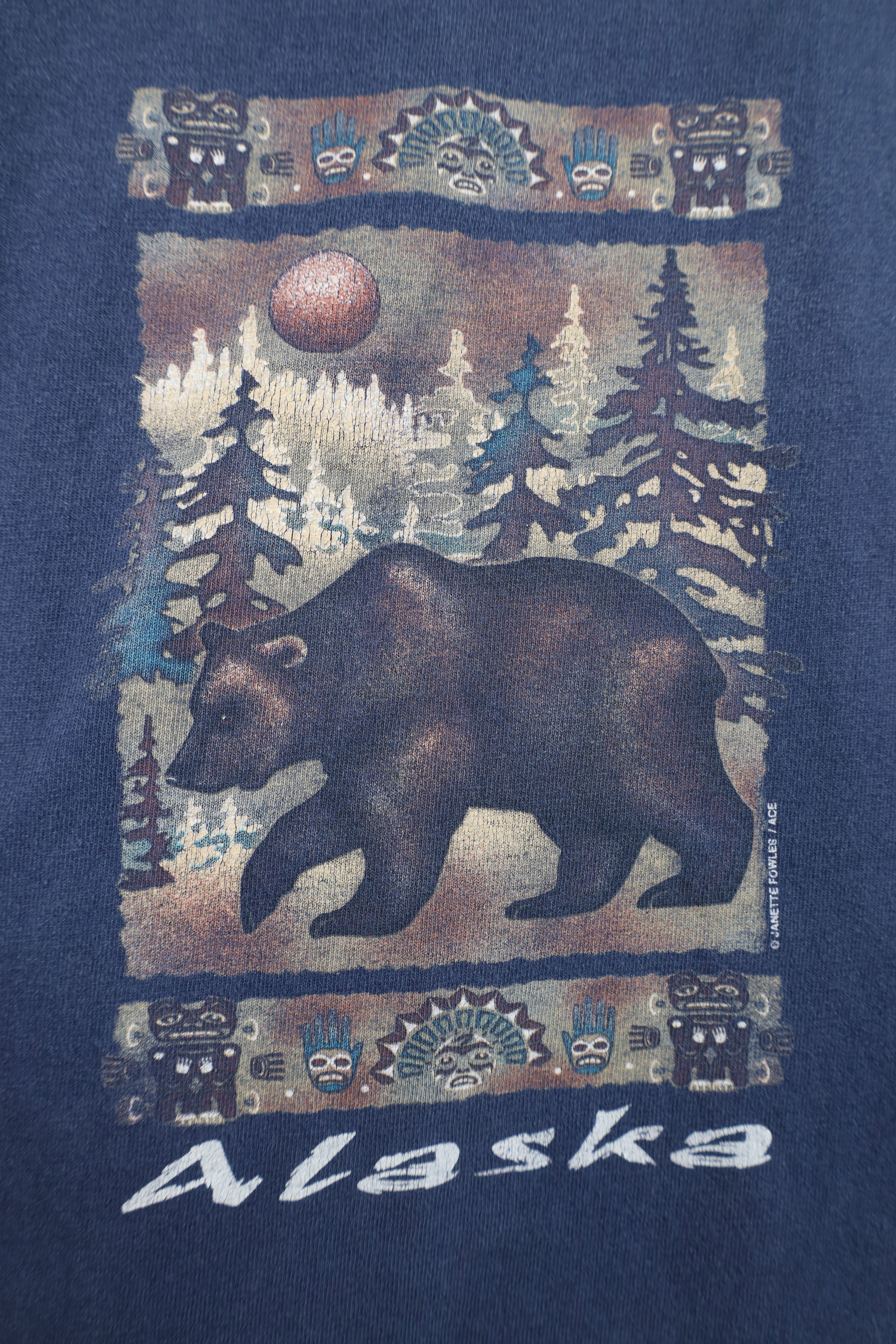 Vintage Vintage 90s Streetwear Southwestern Alaska Bear T-Shirt Blue Size US XL / EU 56 / 4 - 4 Thumbnail