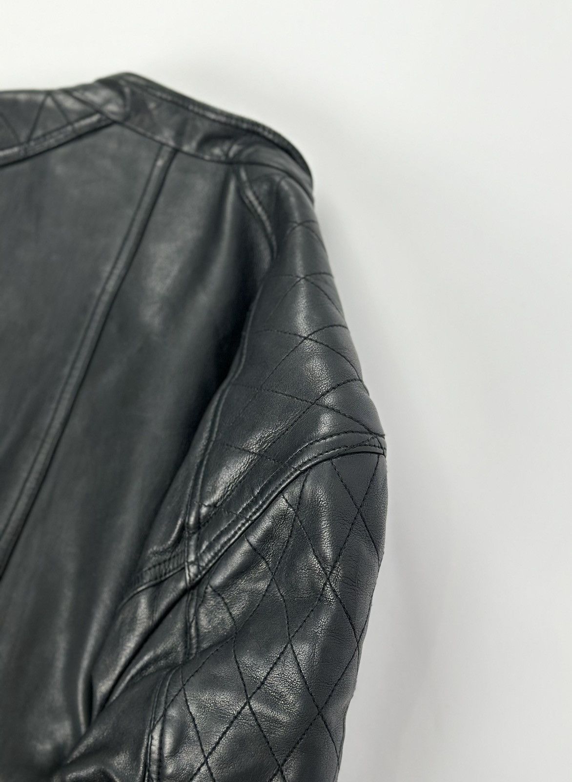 Burberry × Burberry Prorsum Burberry Brit Quilted Moto Biker Lamb Leather Jacket Size US M / EU 48-50 / 2 - 12 Thumbnail