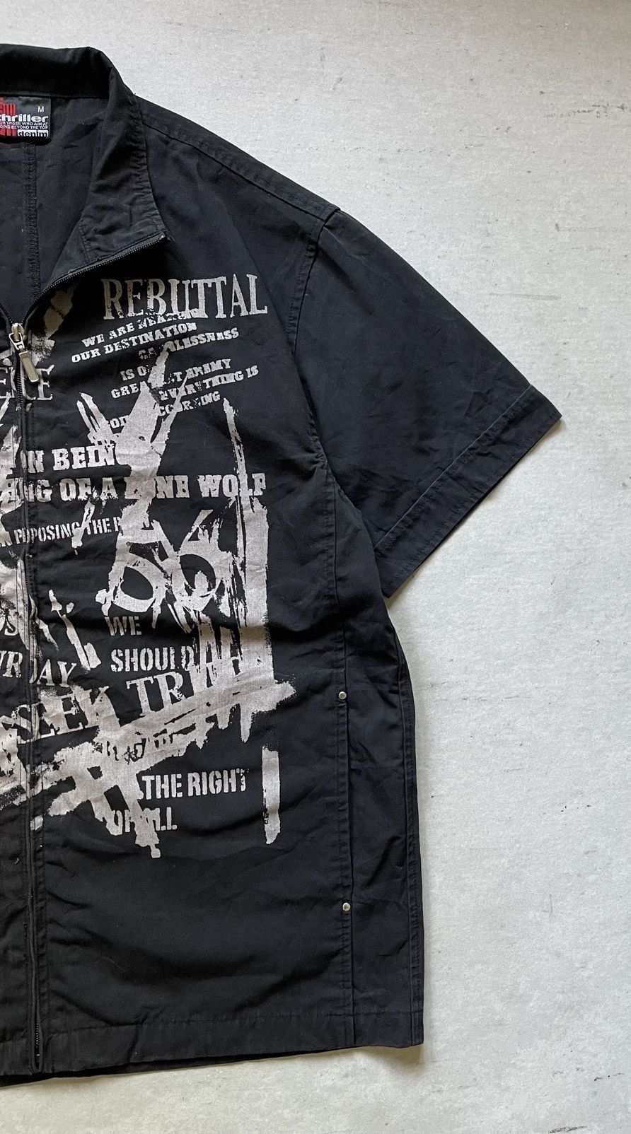 KMRii Thriller Denim Punk Design Graphic Prints Bondage Shirt Size US M / EU 48-50 / 2 - 4 Thumbnail