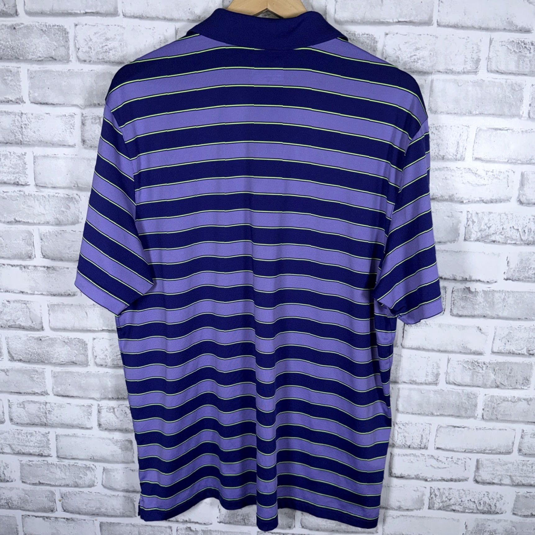 Under Armour Under Armour HeatGear Purple Striped Polo Shirt Mens XL Size Size US XL / EU 56 / 4 - 4 Thumbnail