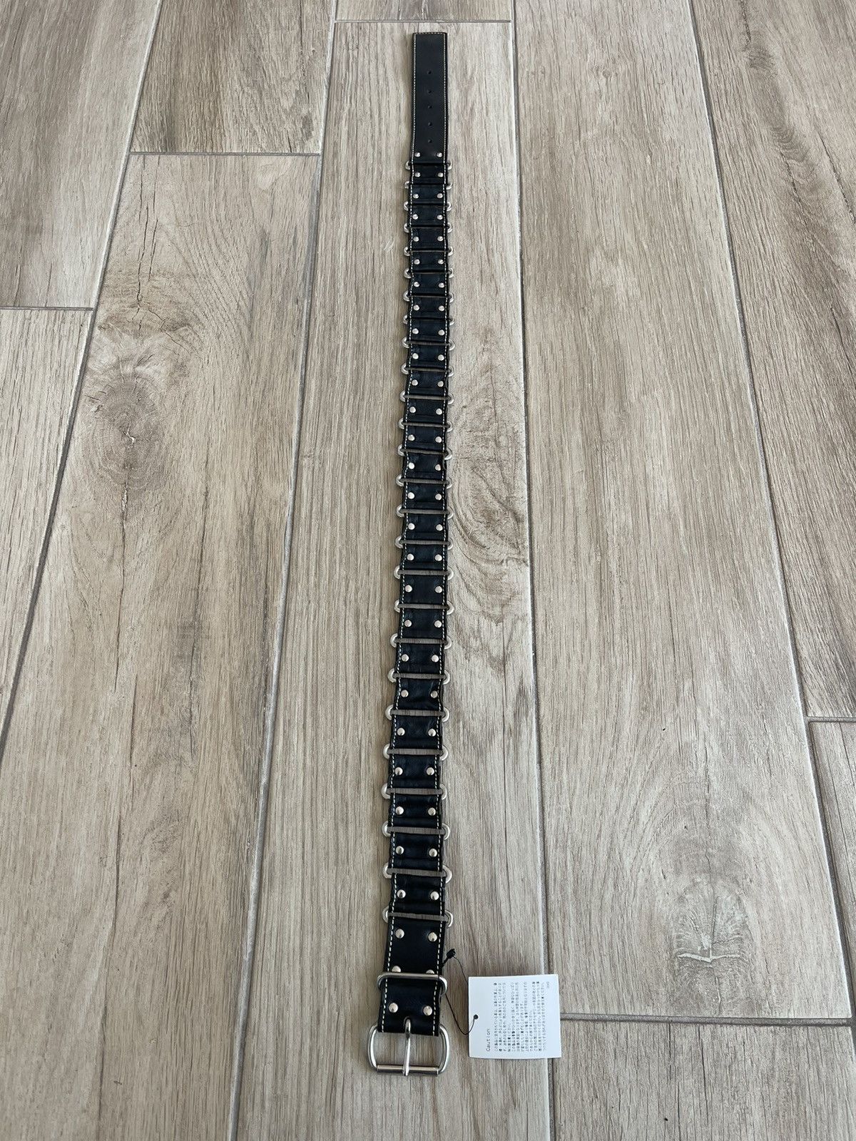 Undercover Undercover AW06 'GuruGuru' Silver Ring Studded Leather Belt Size ONE SIZE - 3 Thumbnail