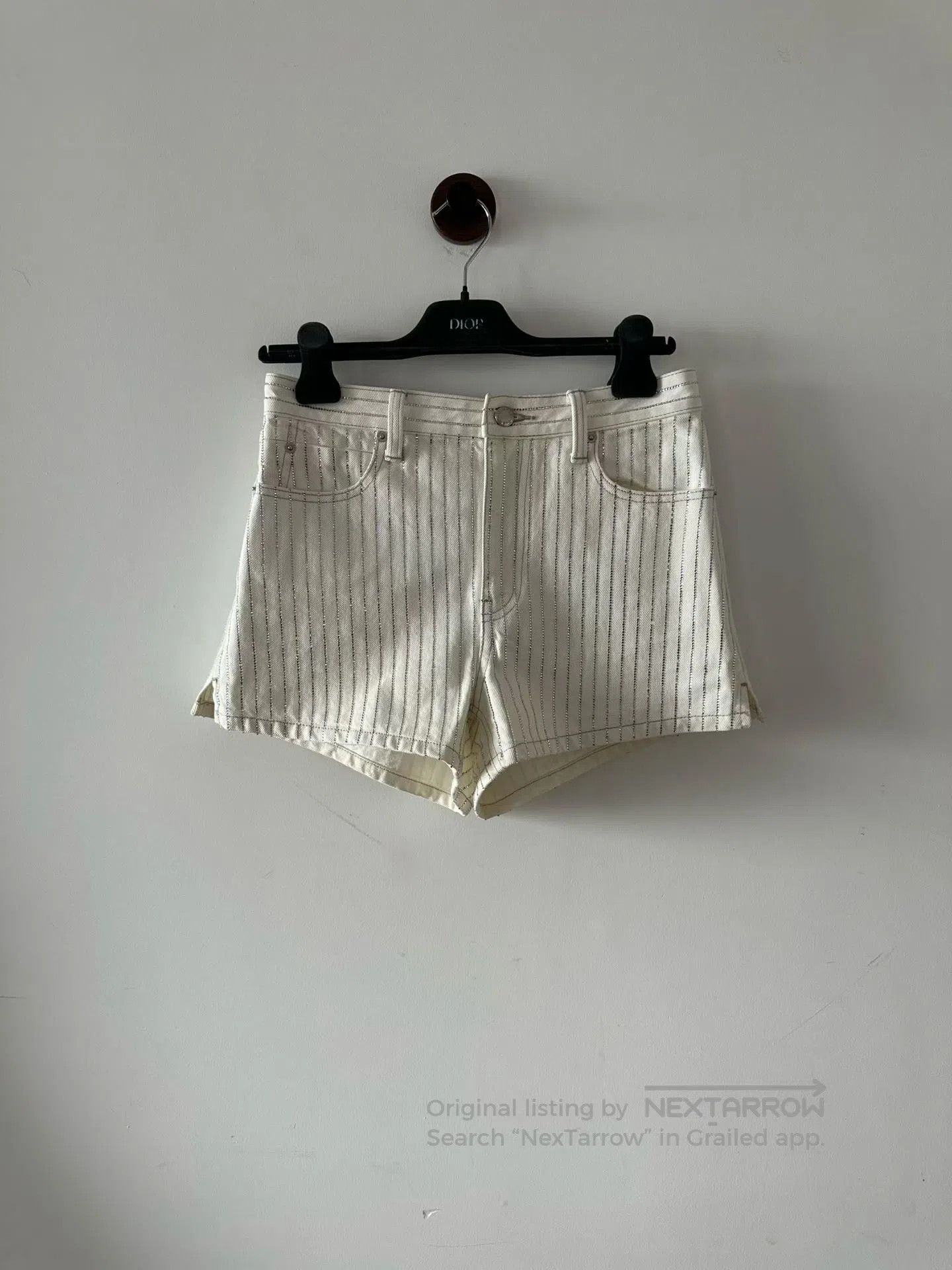 Alexander Wang Alexander Wang White Crystal Denim Shorts| Size 26" / US 2 / IT 38 - 1 Thumbnail