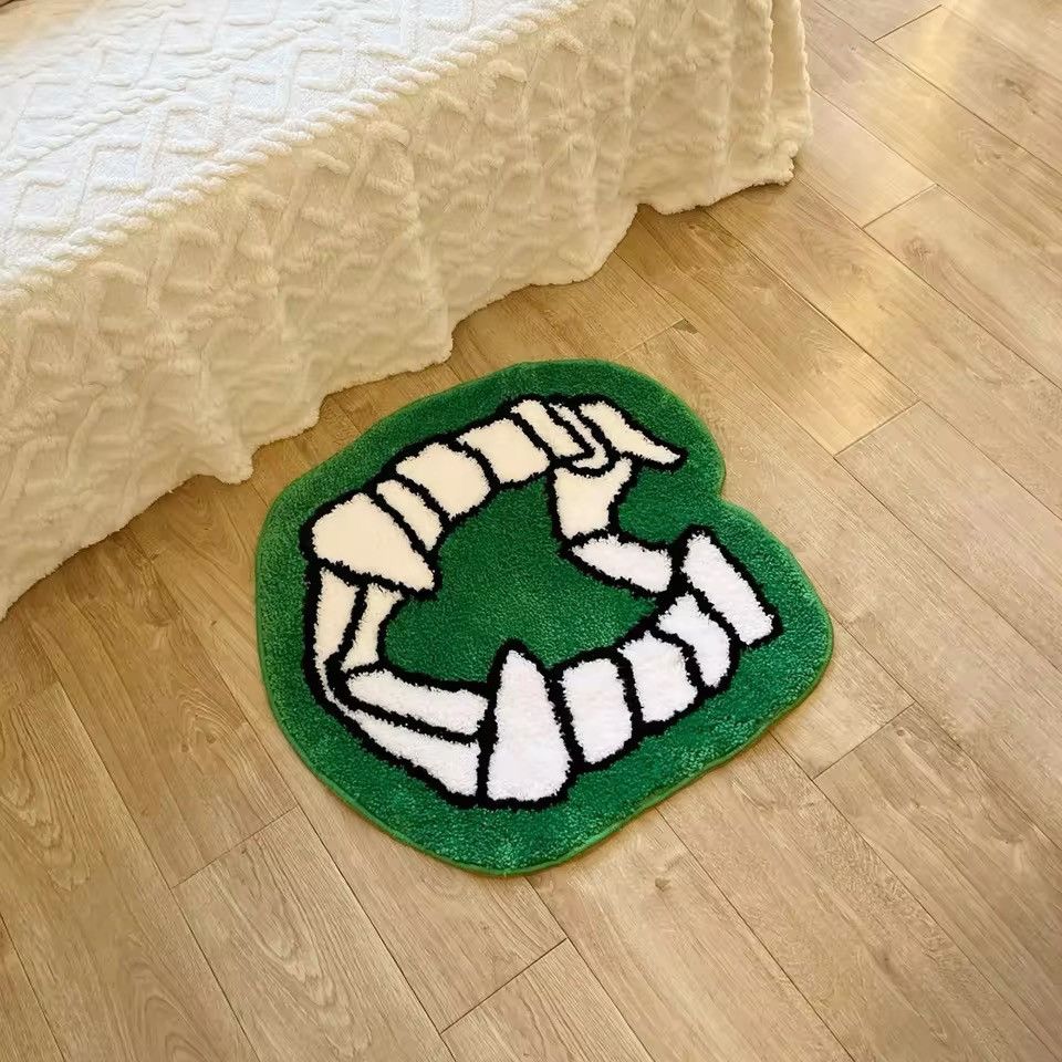 Vintage Halloween Vampire Teeth Tufted Rug Size ONE SIZE - 5 Thumbnail