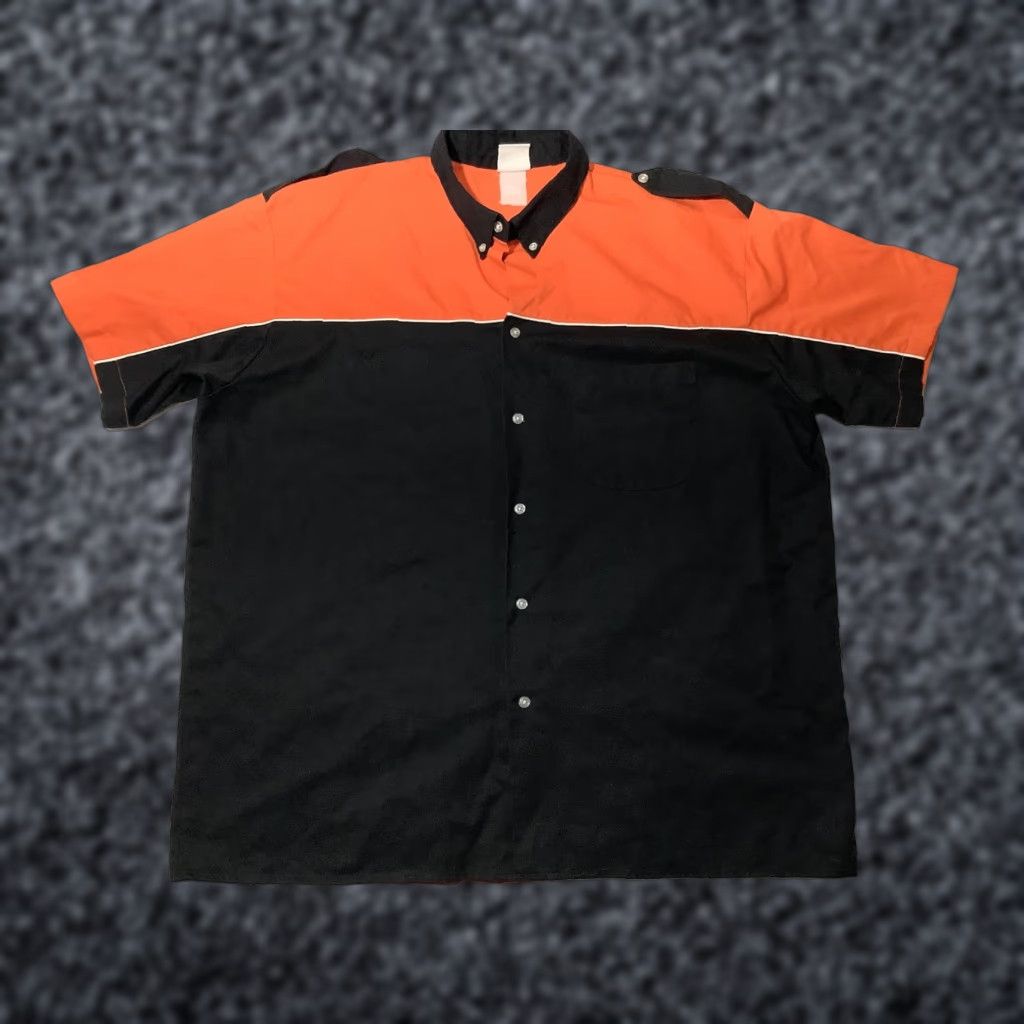 Speedo VINTAGE Speed Zone Race Gear Shirt Mens 2XL Orange Black Pit Crew Racing Button Front Shirt Size US XXL / EU 58 / 5 - 1 Thumbnail