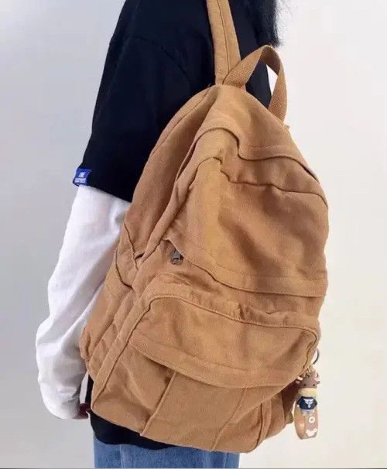 Japanese Brand 34x32x13cm Retro y2k canvas backpack aesthetic Size ONE SIZE - 4 Thumbnail