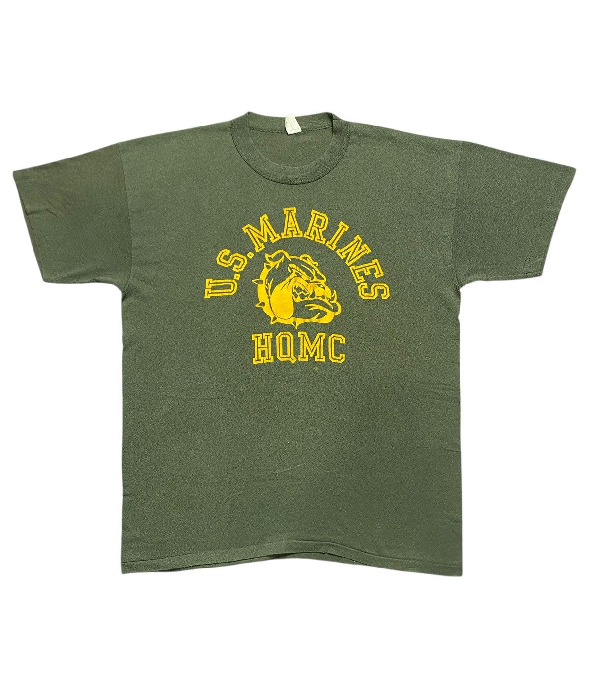 Vintage U.S. Marines HQMC Bulldog Military Olive Green