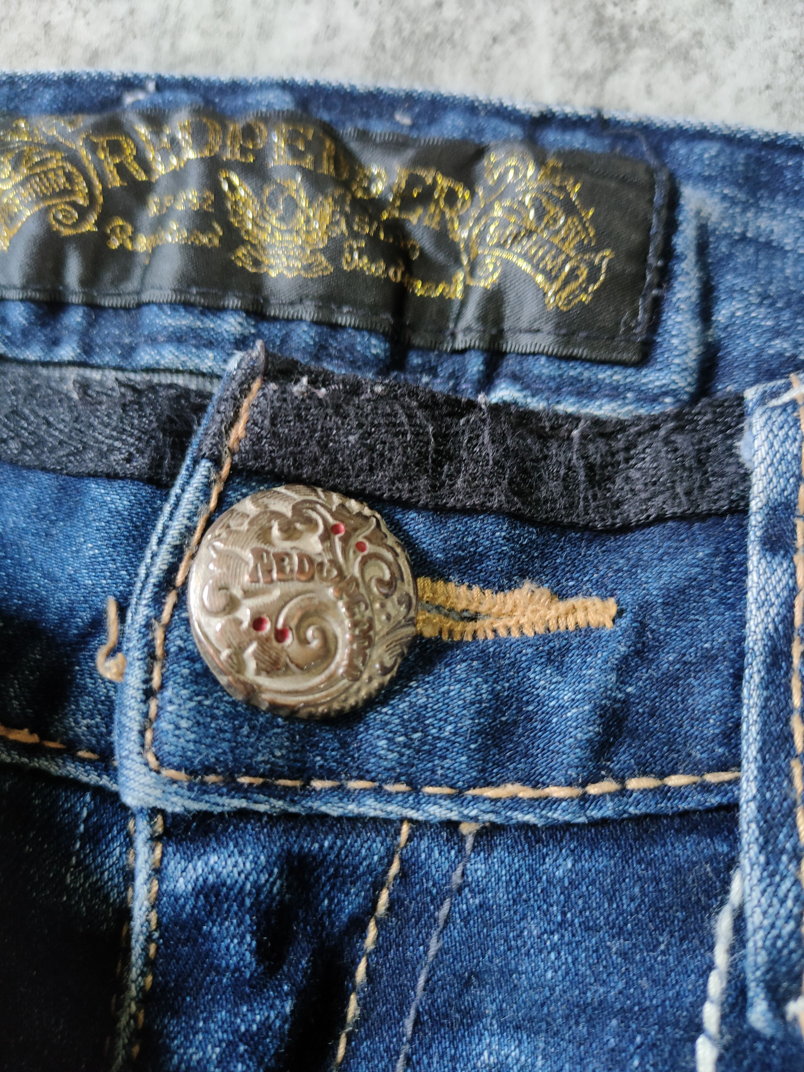 Hysteric Glamour × If Six Was Nine × Le Grande Bleu (L.G.B.) Red Pepper Butterfly Embordired Jeans Size 29" - 19 Thumbnail