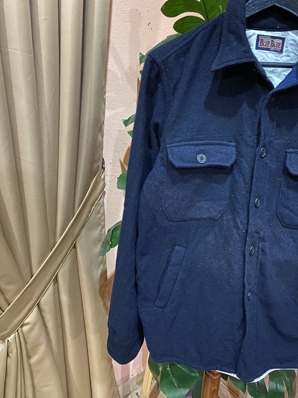 Blue Blue Japan × HOLLYWOOD RANCH MARKET Blue Blue H.Ranch Market Vintage Black Wool Shirt Jacket Size US M / EU 48-50 / 2 - 6 Thumbnail