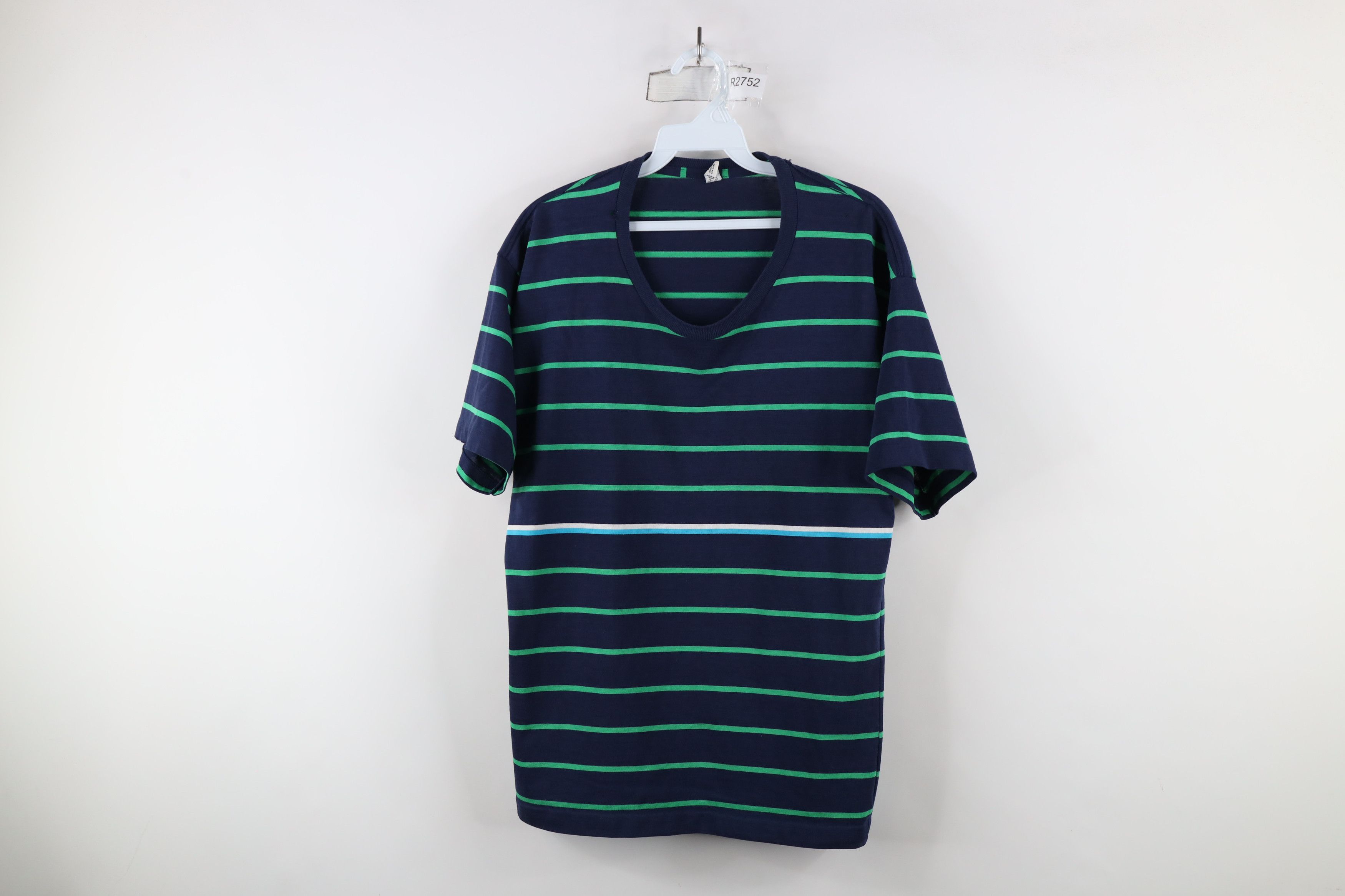 Vintage Vintage 90s Streetwear Striped Knit Short Sleeve T-Shirt USA Size US M / EU 48-50 / 2 - 1 Thumbnail