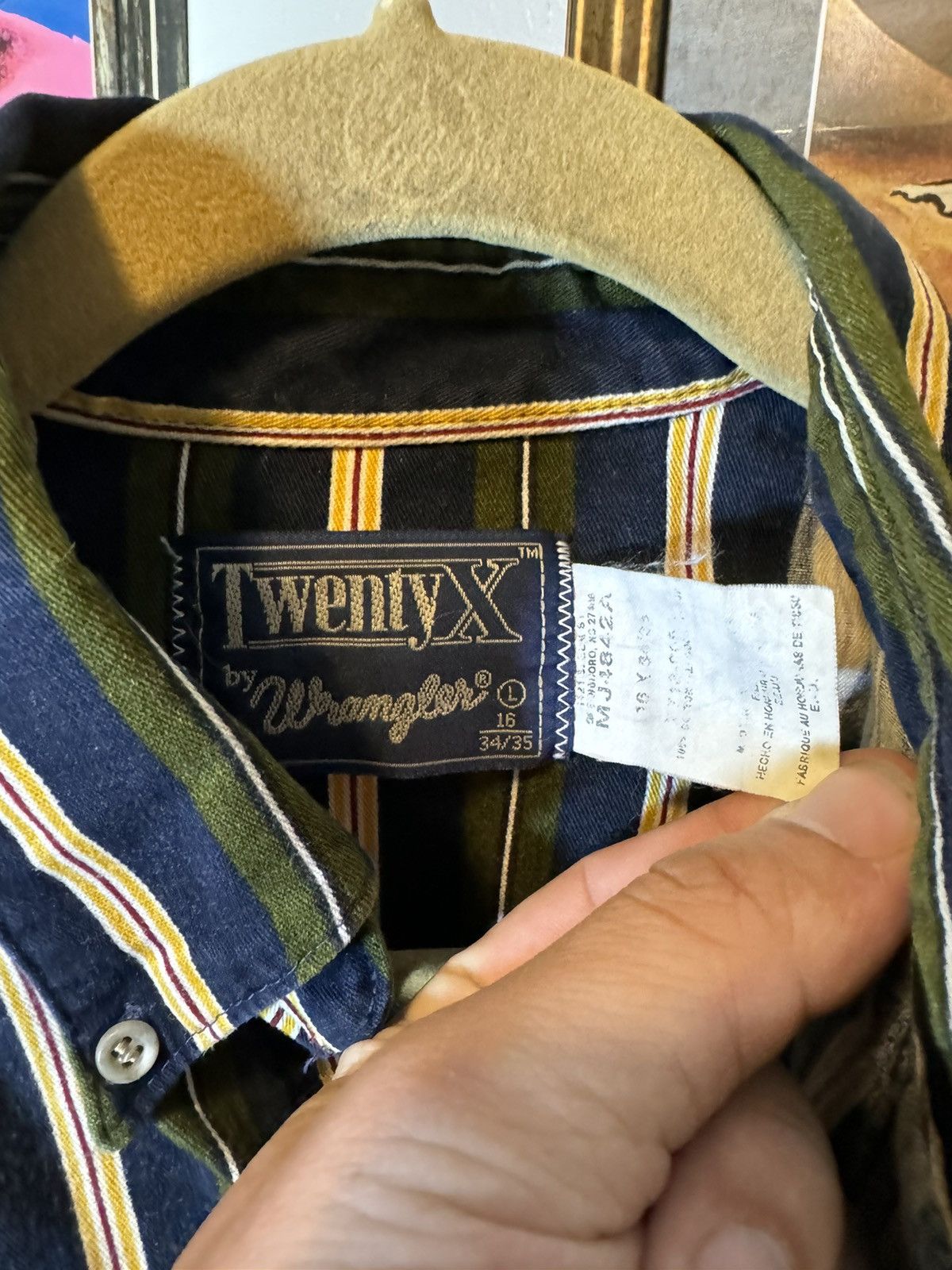 Vintage × Wrangler Vintage Twenty X Wrangler Striped Button Up Shirt Size US L / EU 52-54 / 3 - 4 Thumbnail