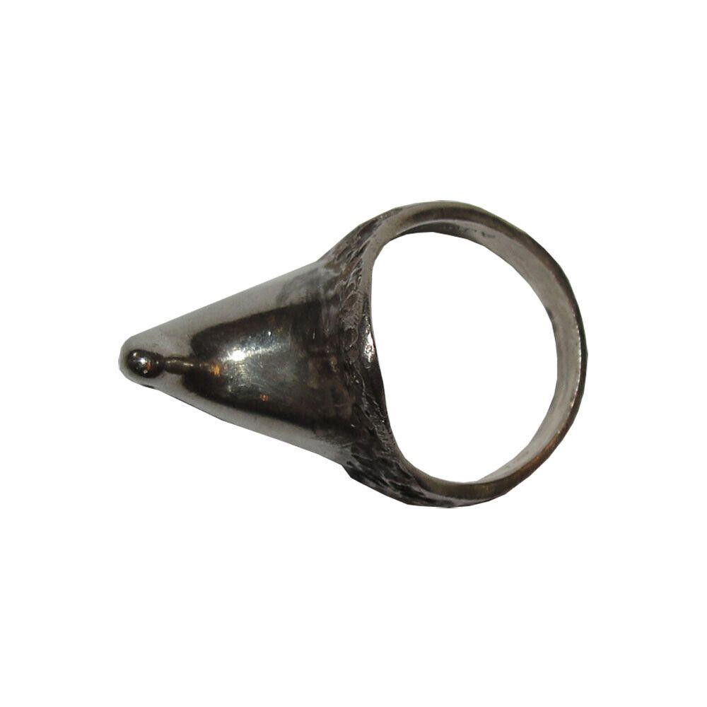 Designer Antiqued Sterling Silver Rhino Horn Ring Rhinoceros Size ONE SIZE - 4 Thumbnail