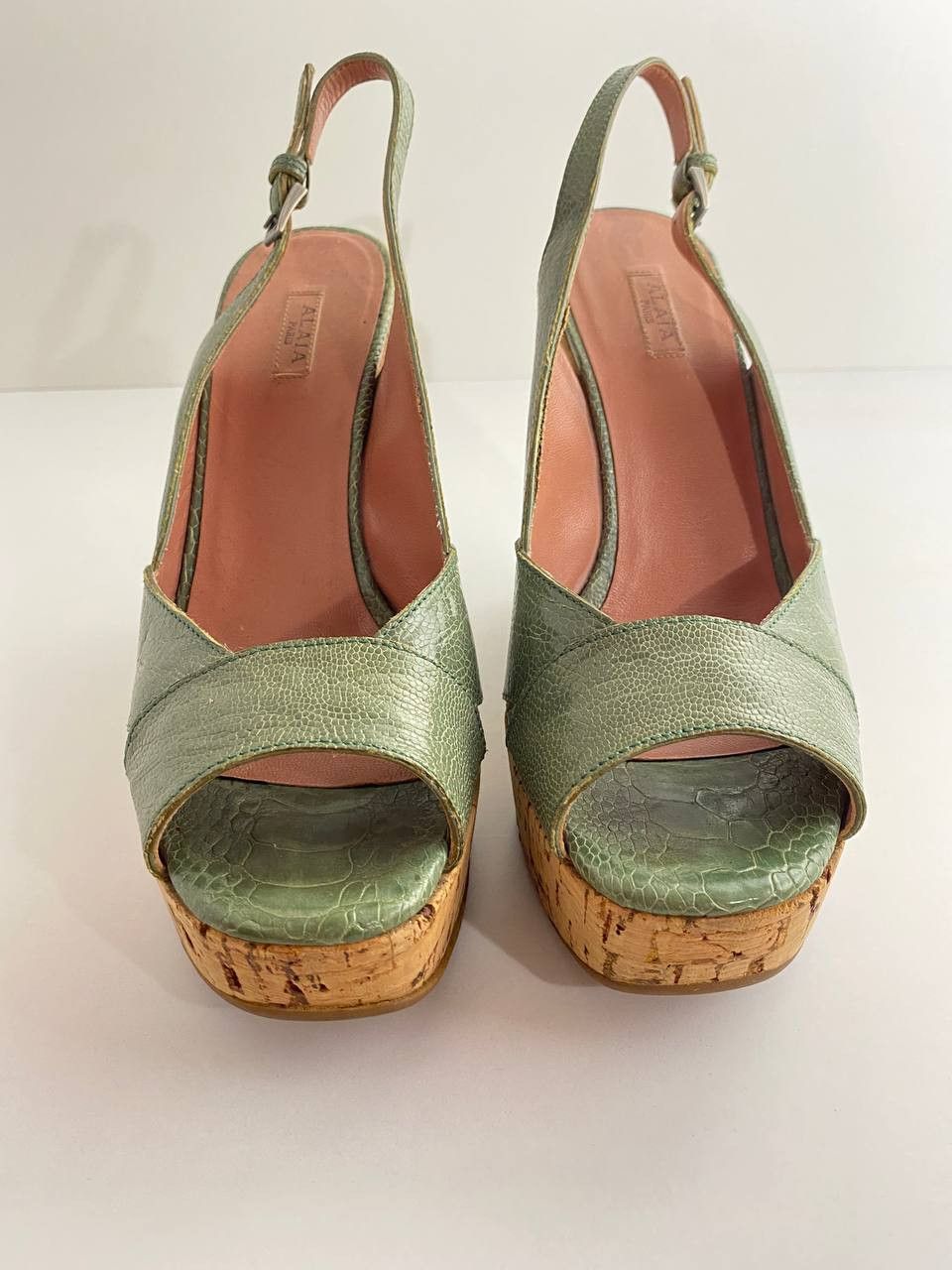 Alaia Alaia Paris Snakeskin Platform Peep Toe Heels Vintage Y2K Size US 6.5 / IT 36.5 - 6 Thumbnail