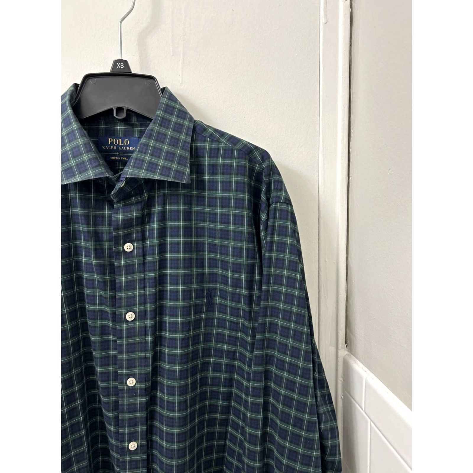 Polo Ralph Lauren Polo Ralph Lauren Stretch Twill Shirt Mens 17 34-35 Blue Plaid Button Up Check Embroidered Collar Down Cotton Twill Size US XL / EU 56 / 4 - 4 Thumbnail