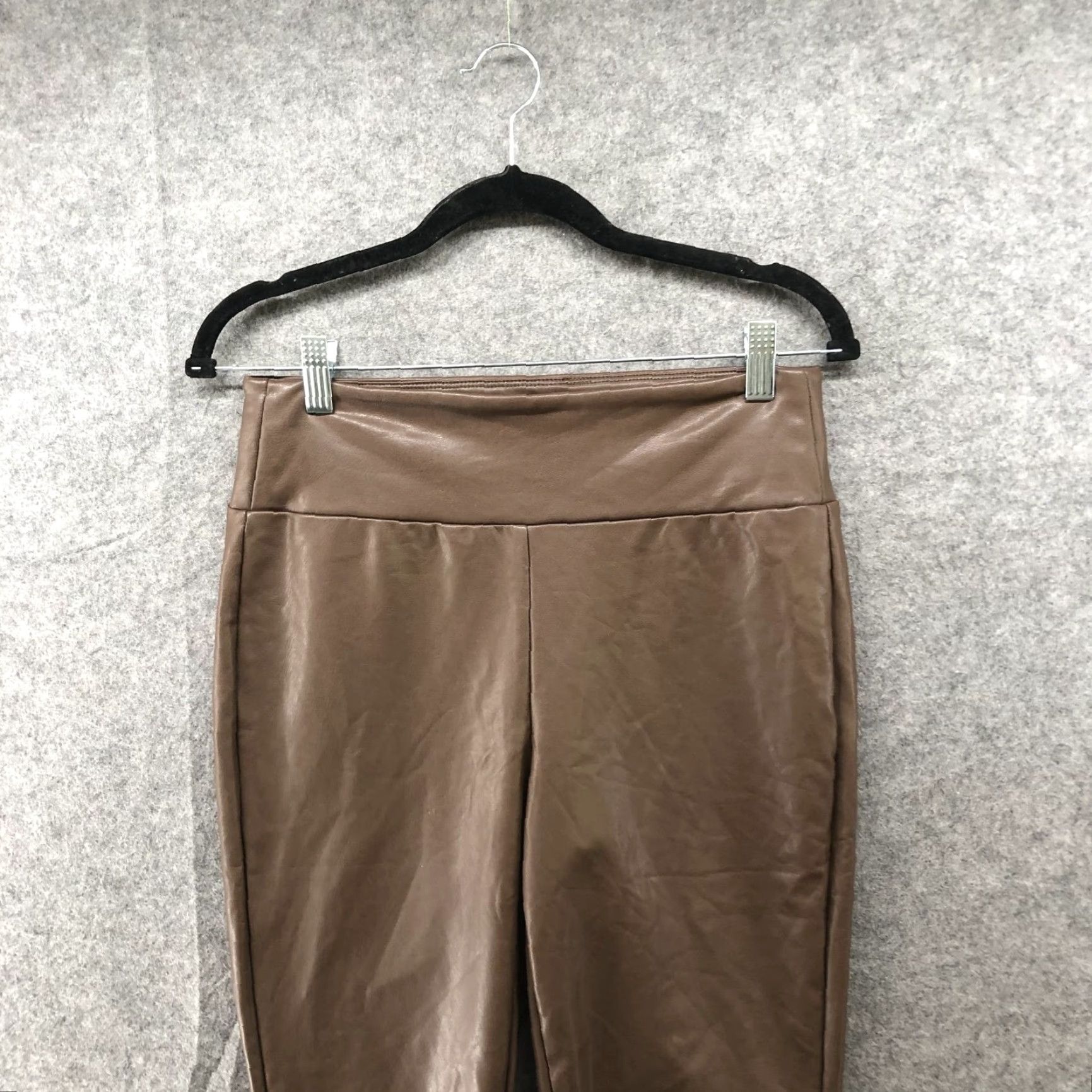 Vintage Kendal + Kyle Womens M Faux Leather Leggings Brown Stretchy Size 32" / US 10 / IT 46 - 3 Thumbnail