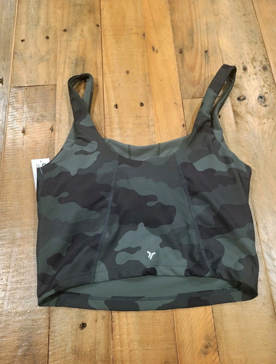 Old Navy Old Navy Sports Bra Light Support PowerSoft Longline Camo Size L / US 10 / IT 46 - 6 Thumbnail