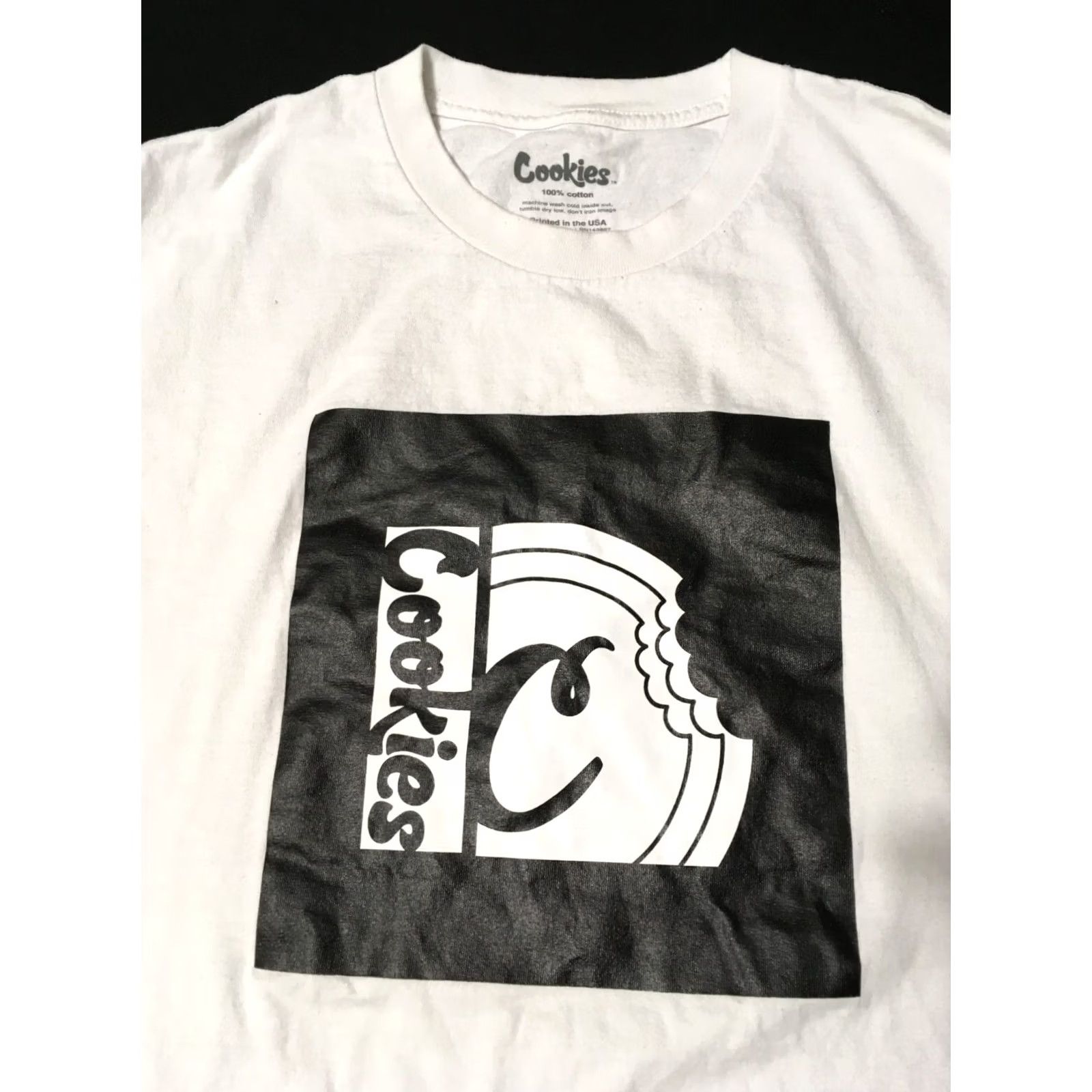 Vintage Cookies Logo T-Shirt Mens Size 2X white Bitten Cookie Graphic Tee Shortsleeve Size US XXL / EU 58 / 5 - 5 Thumbnail