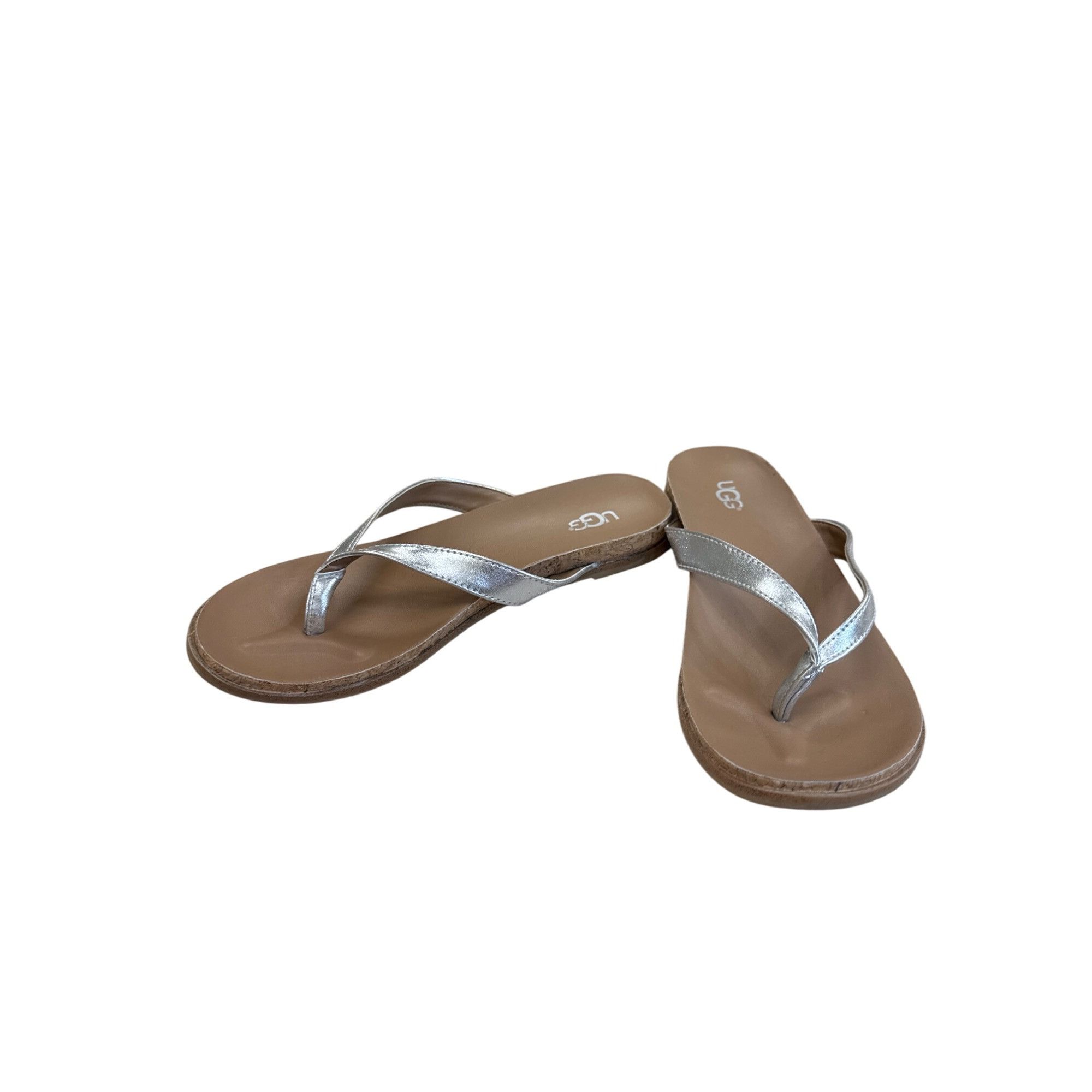 Ugg UGG Womens Silver Metallic Slip-On Sandals Size 4 SKU 8216 Size US 4 / IT 34 - 2 Thumbnail