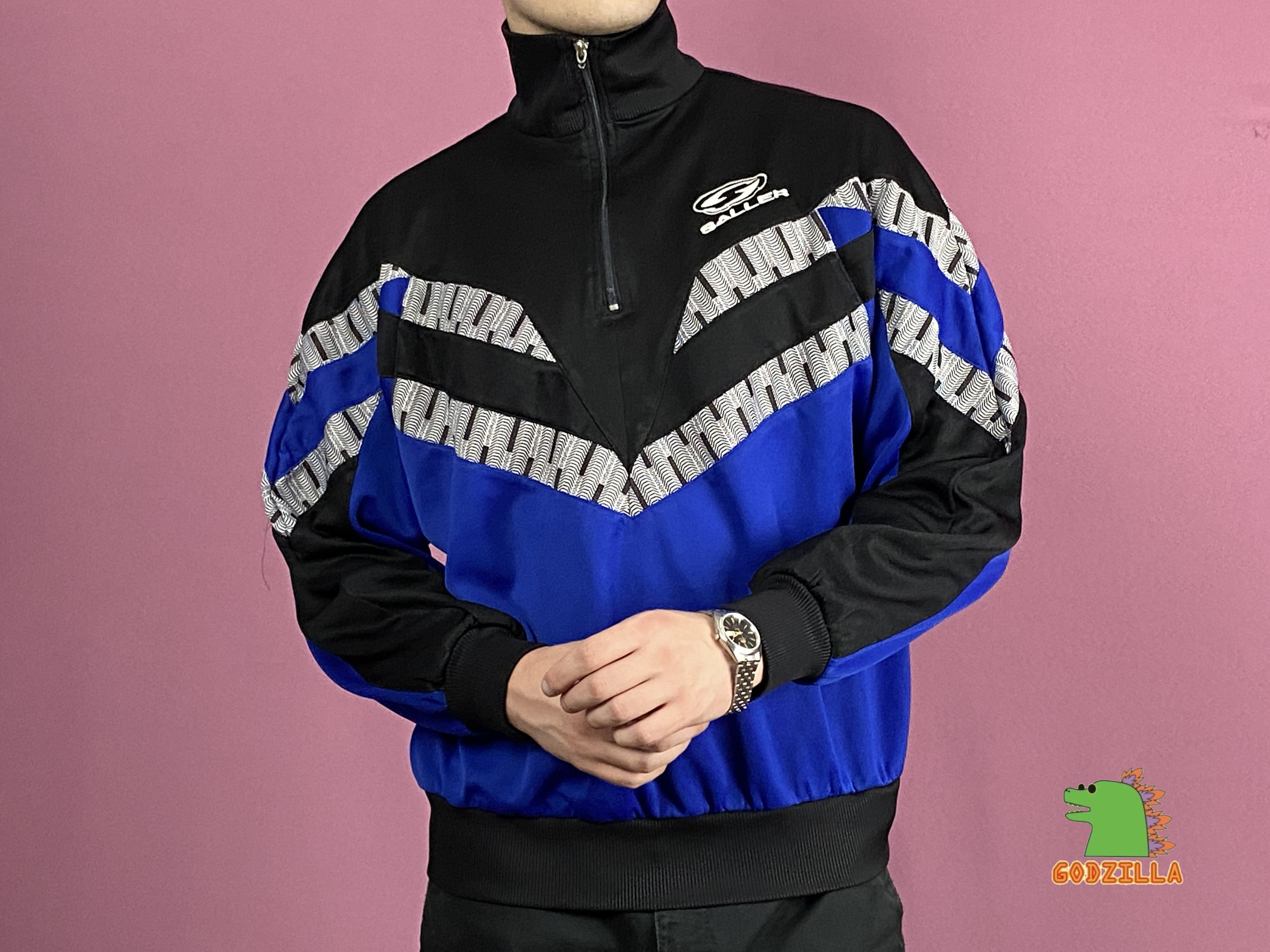 Vintage Saller Vintage Men's Qurter Zip Track Jacket - L Size US L / EU 52-54 / 3 - 1 Thumbnail