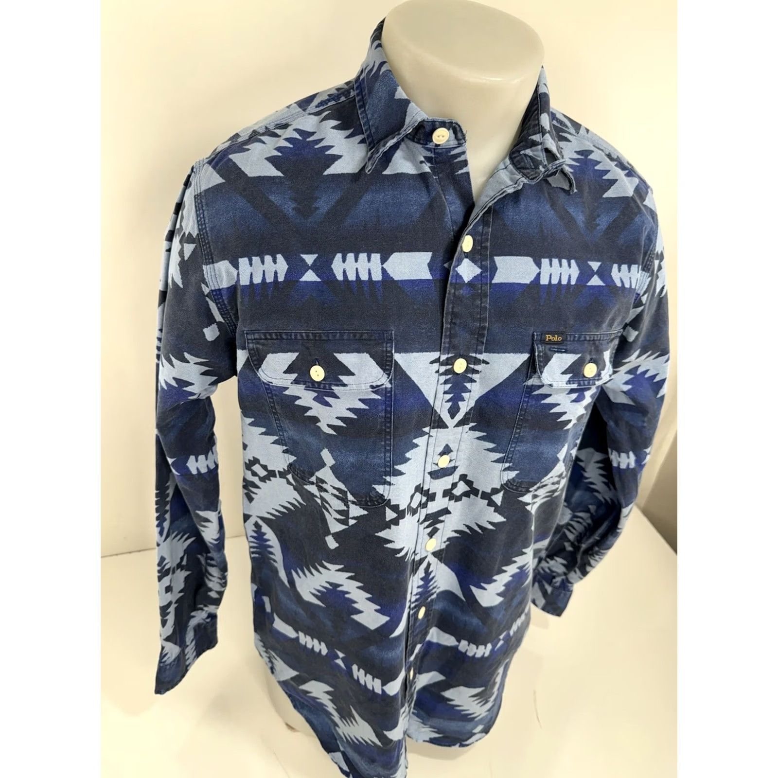 Polo Ralph Lauren POLO RALPH LAUREN - AZTEC Southwestern Mens M Work Shirt Size US M / EU 48-50 / 2 - 2 Thumbnail