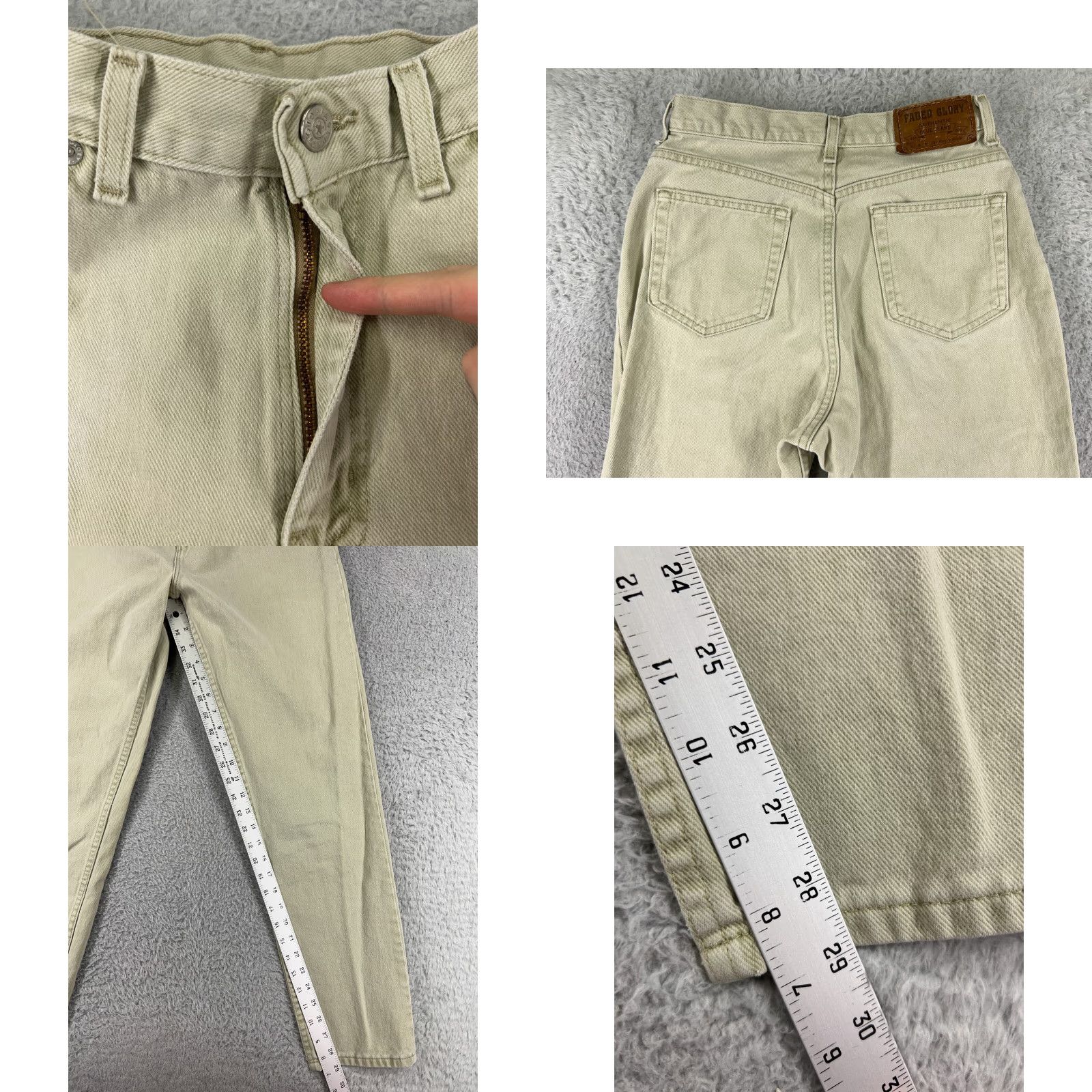 Faded Glory Faded Glory Jeans Women 10 Beige Denim Straight High Rise Cotton Made USA Pants Size 32" / US 10 / IT 46 - 8 Thumbnail
