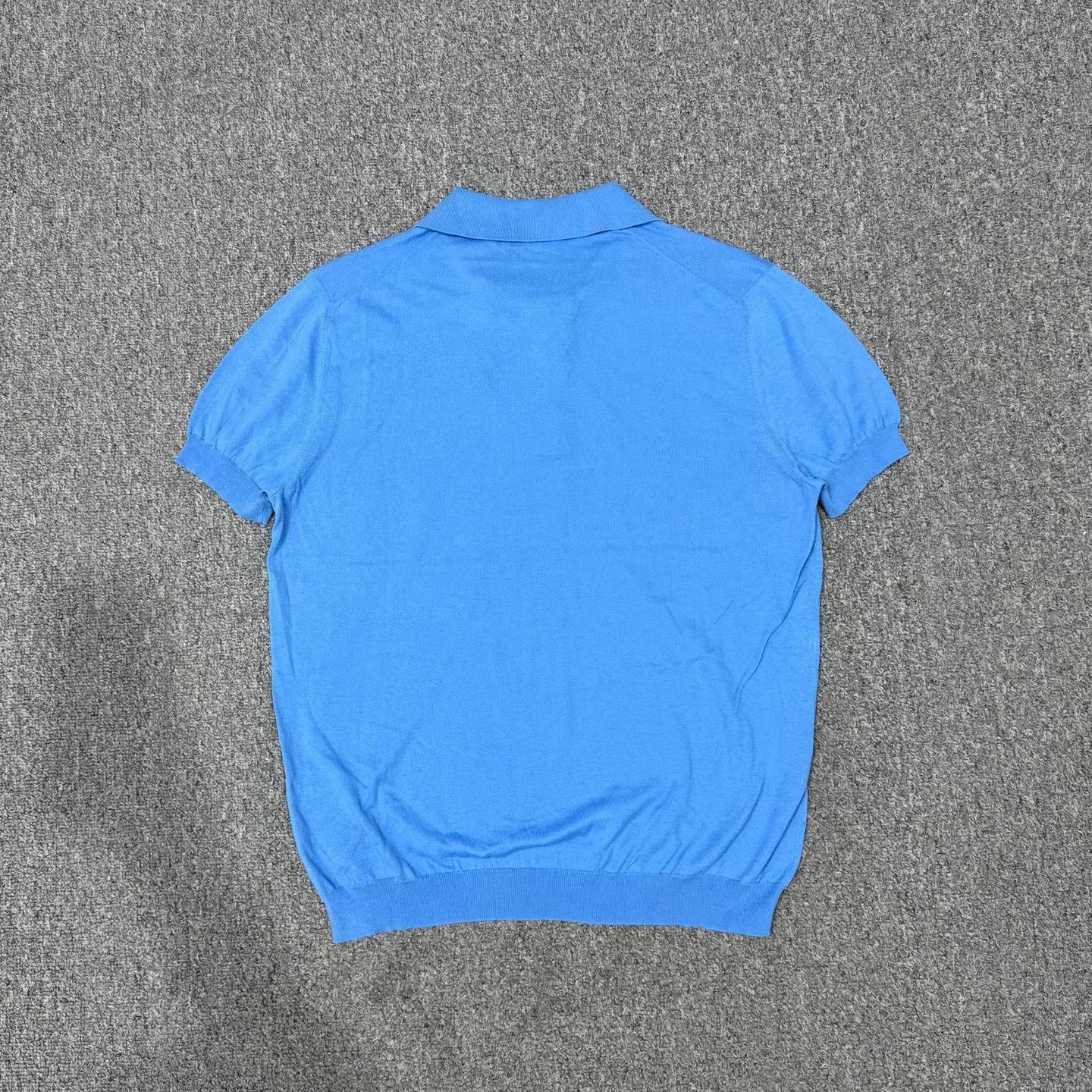 Prada Prada Blue Wool Casual Short-Sleeve Polo 50 Unused W/ Tags Size US M / EU 48-50 / 2 - 2 Thumbnail