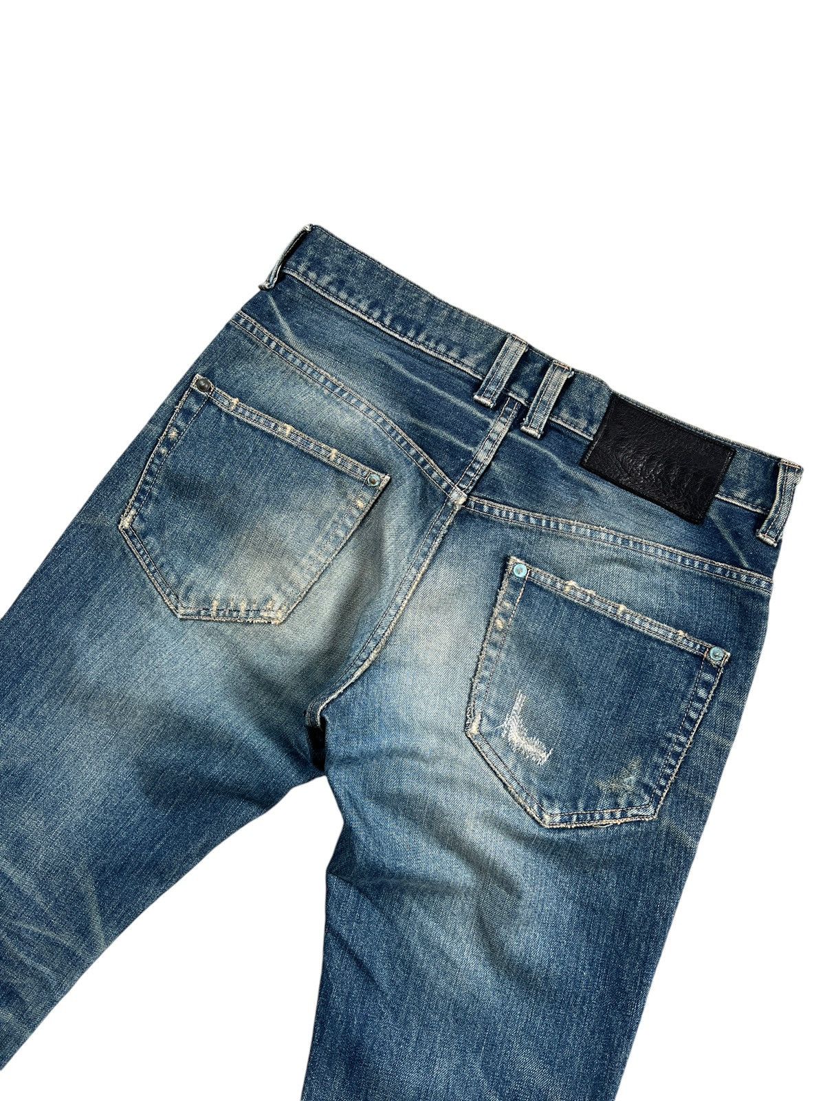 5351 POUR LES HOMMES × Japanese Brand Black Line by 5351 Pour Les Hommes Distressed Slim Denim Size US 32 / EU 48 - 12 Thumbnail