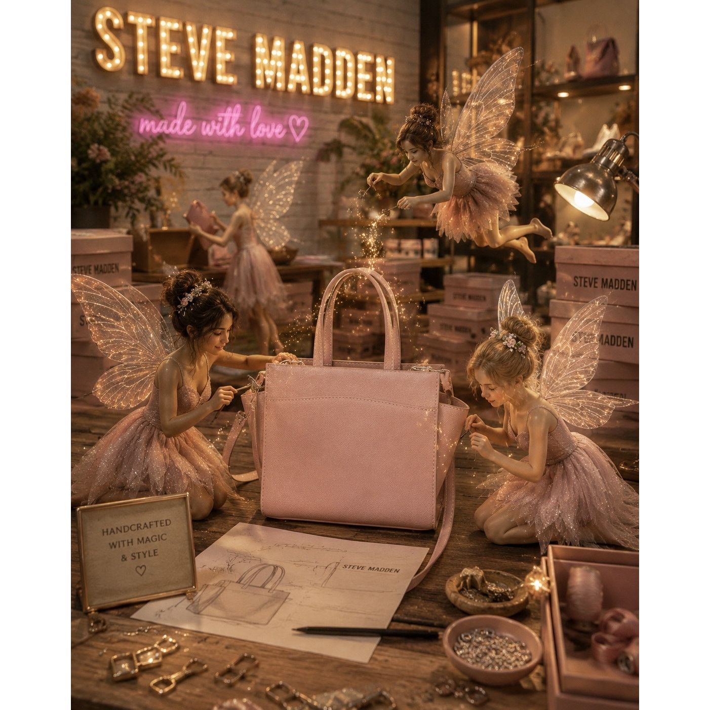 Steve Madden Steve Madden Blush Pink Structured Satchel Crossbody NWOT Size ONE SIZE - 2 Thumbnail