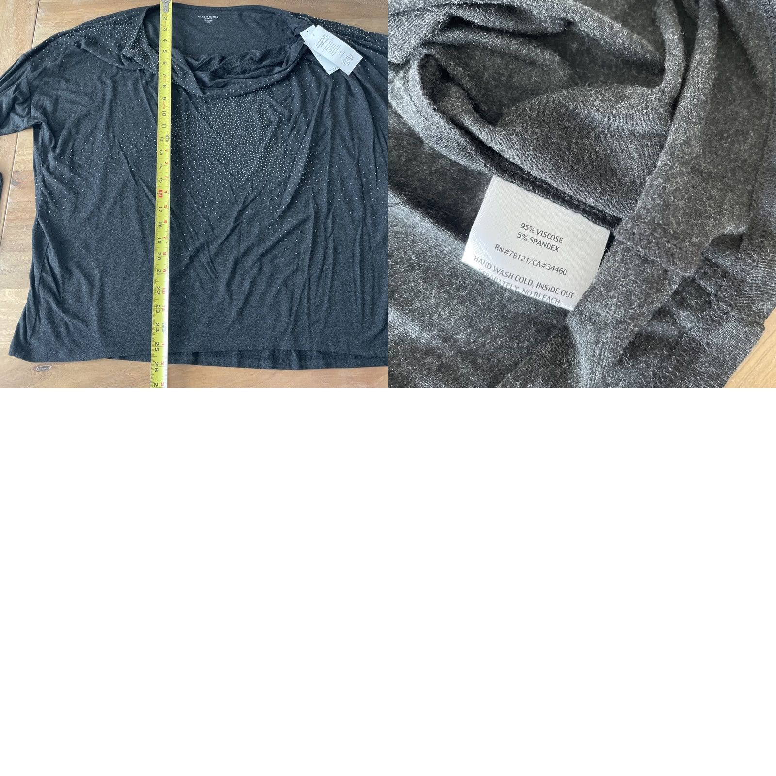 Eileen Fisher Eileen Fisher Beaded Drape Neck Tunic Longsleeve Womens 2XL Gray Pullover Cardigan/Sweater Size XXL / US 16-18 / IT 52-54 - 8 Thumbnail