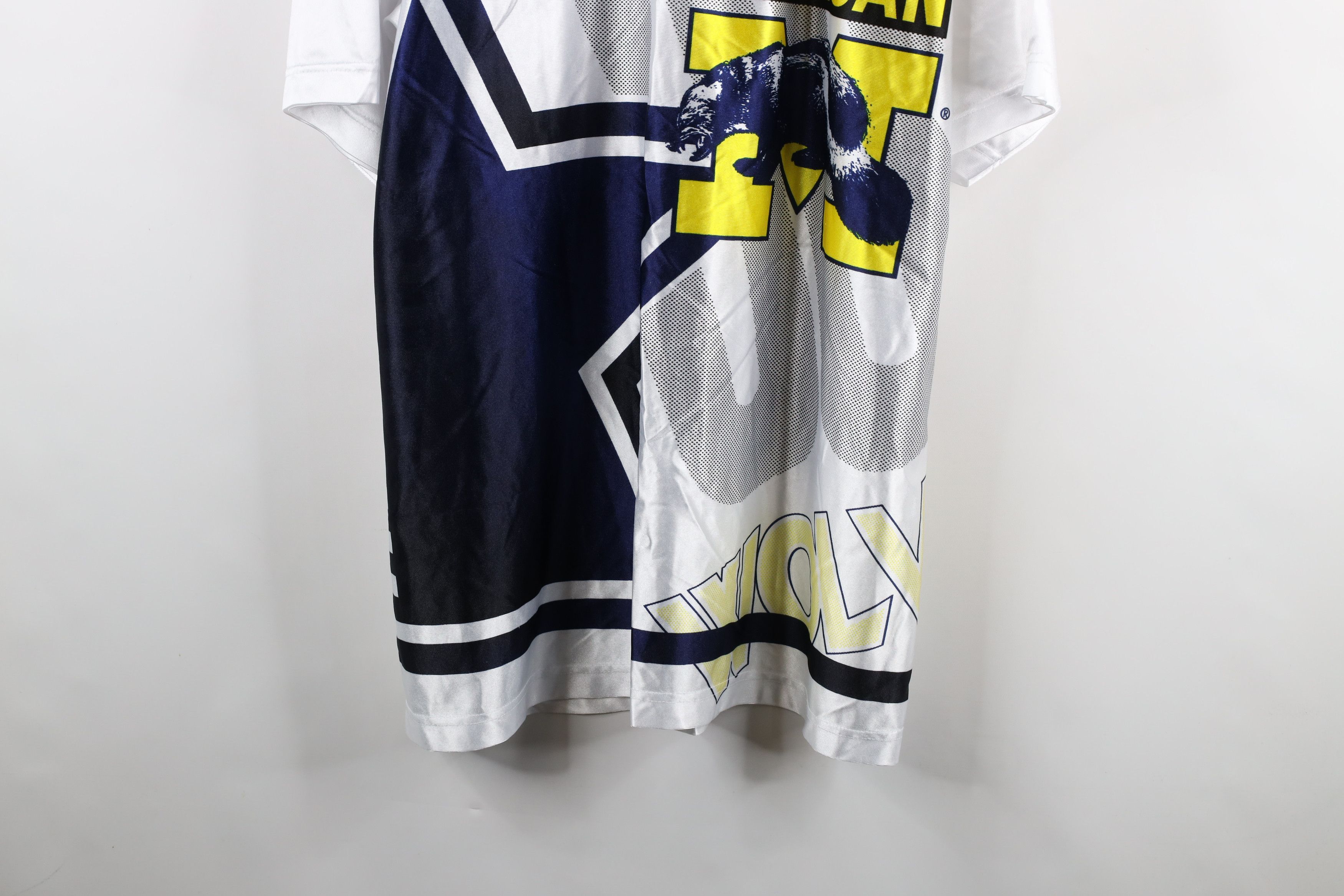 Vintage Vintage 90s Over Print University of Michigan Jersey T-Shirt Size US XXL / EU 58 / 5 - 3 Thumbnail