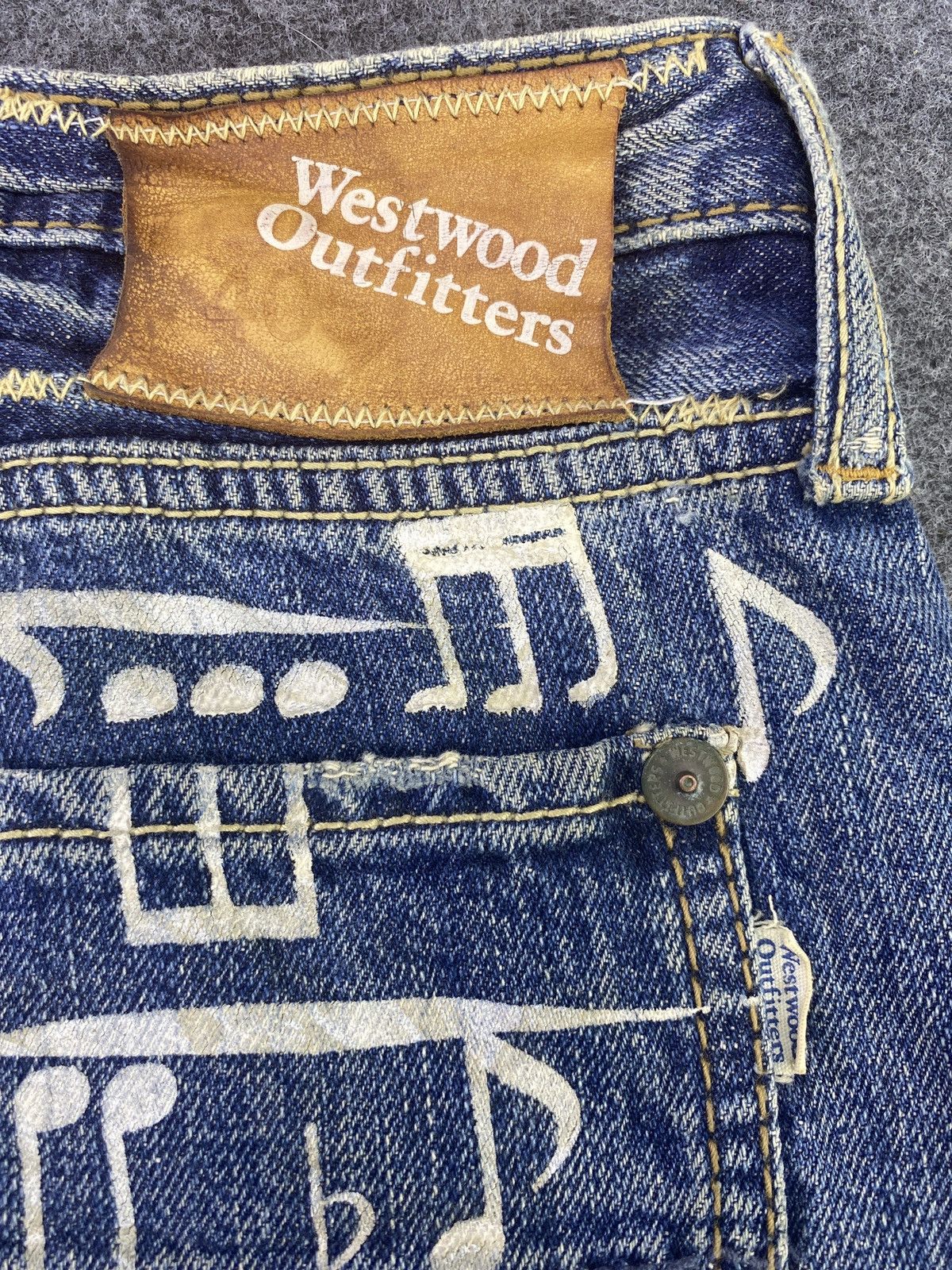 Japanese Brand Westwood Outfitters Distress Blue Wash Denim - J855 Size 31" - 14 Thumbnail