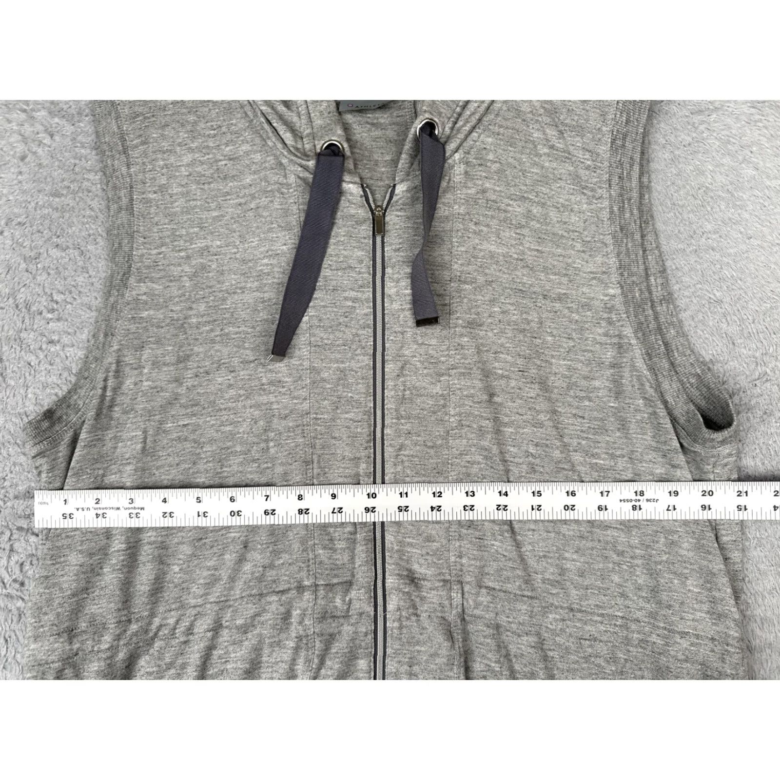 Athleta Athleta Vest Women XL Gray Lotus Hood Full Zip Knit Sweater Lightweight Pockets Size XL / US 12-14 / IT 48-50 - 7 Thumbnail