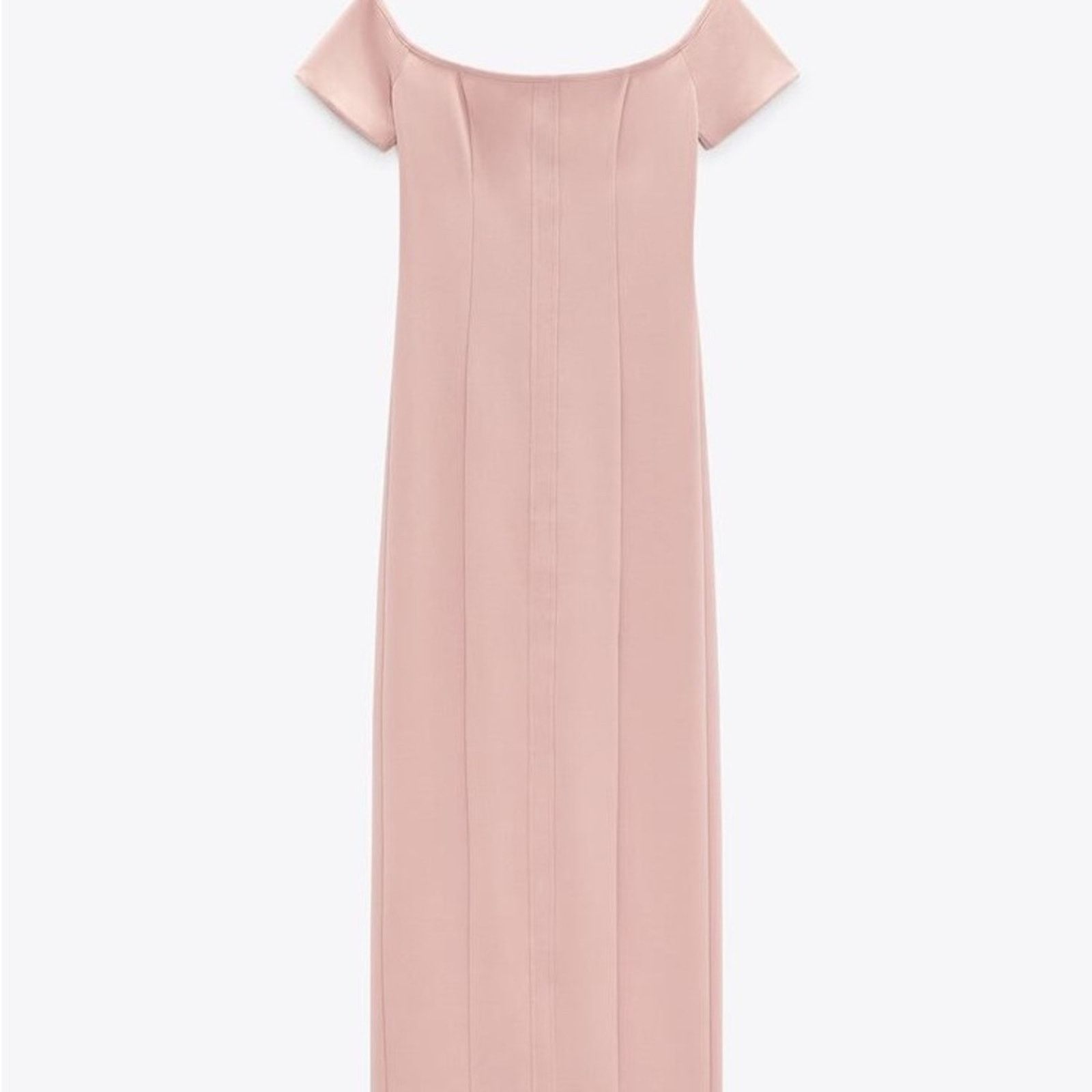 Zara ZARA TOPSTITCHED DRESS PALE PINK Size S / US 4 / IT 40 - 8 Thumbnail