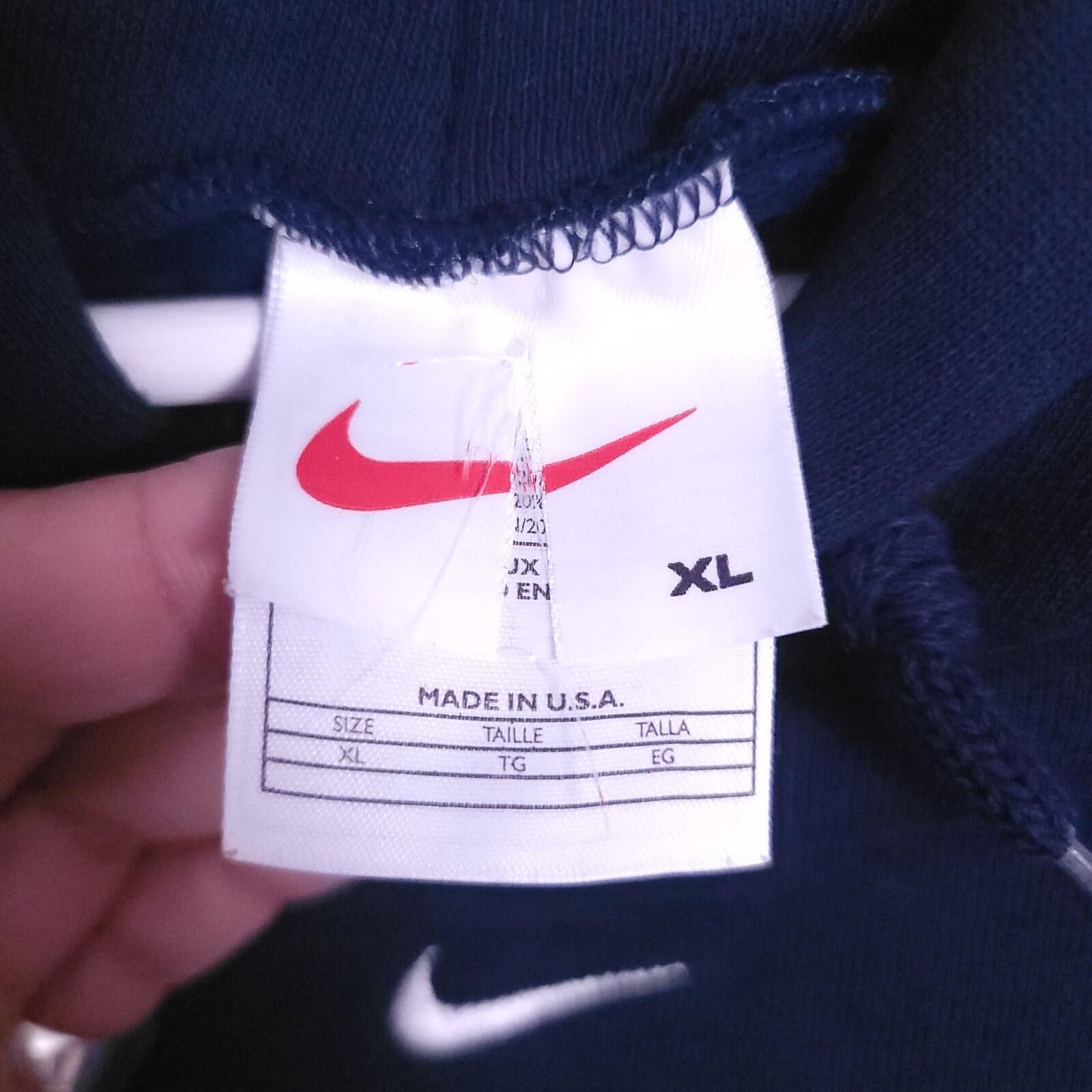 Nike Vintage 90s Nike Hoodie XL Navy Blue Center Swoosh USA Size US XL / EU 56 / 4 - 3 Thumbnail